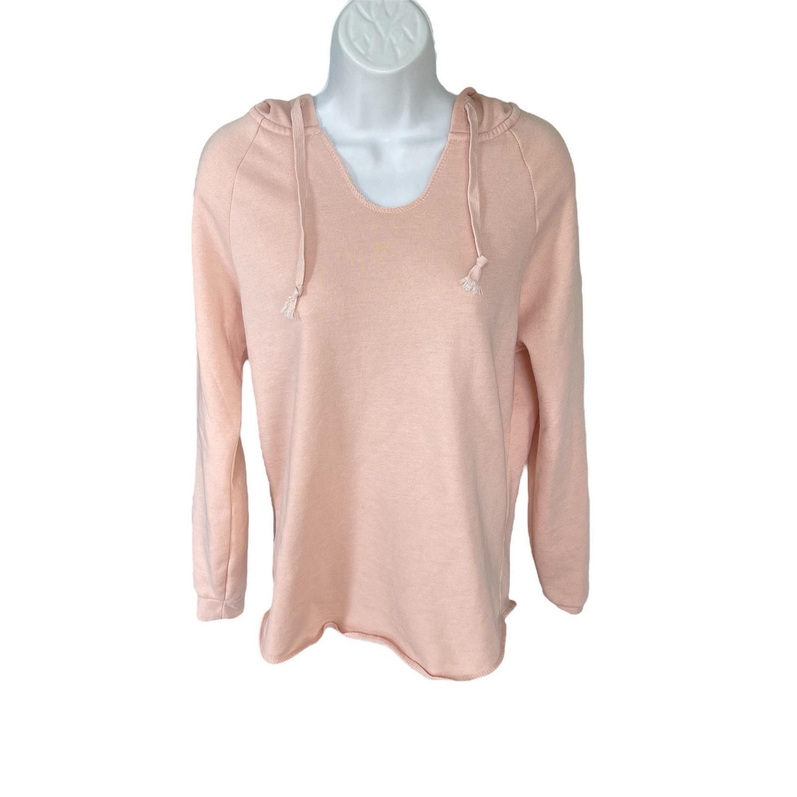 Other NWOT XS Light Pink Hooded V-Neck Pullover Sweatshirt Size XS / US 0-2 / IT 36-38 - 1 Thumbnail