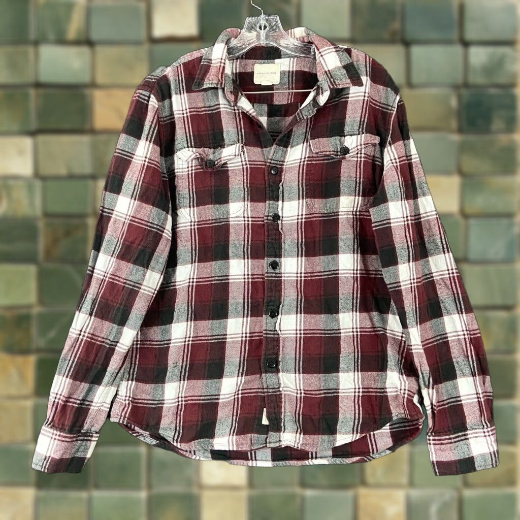 American Eagle Outfitters American Eagle Outfitters Shirt Men L Multicolor Plaid Long Sleeve Button Up Flannel Size US L / EU 52-54 / 3 - 1 Thumbnail