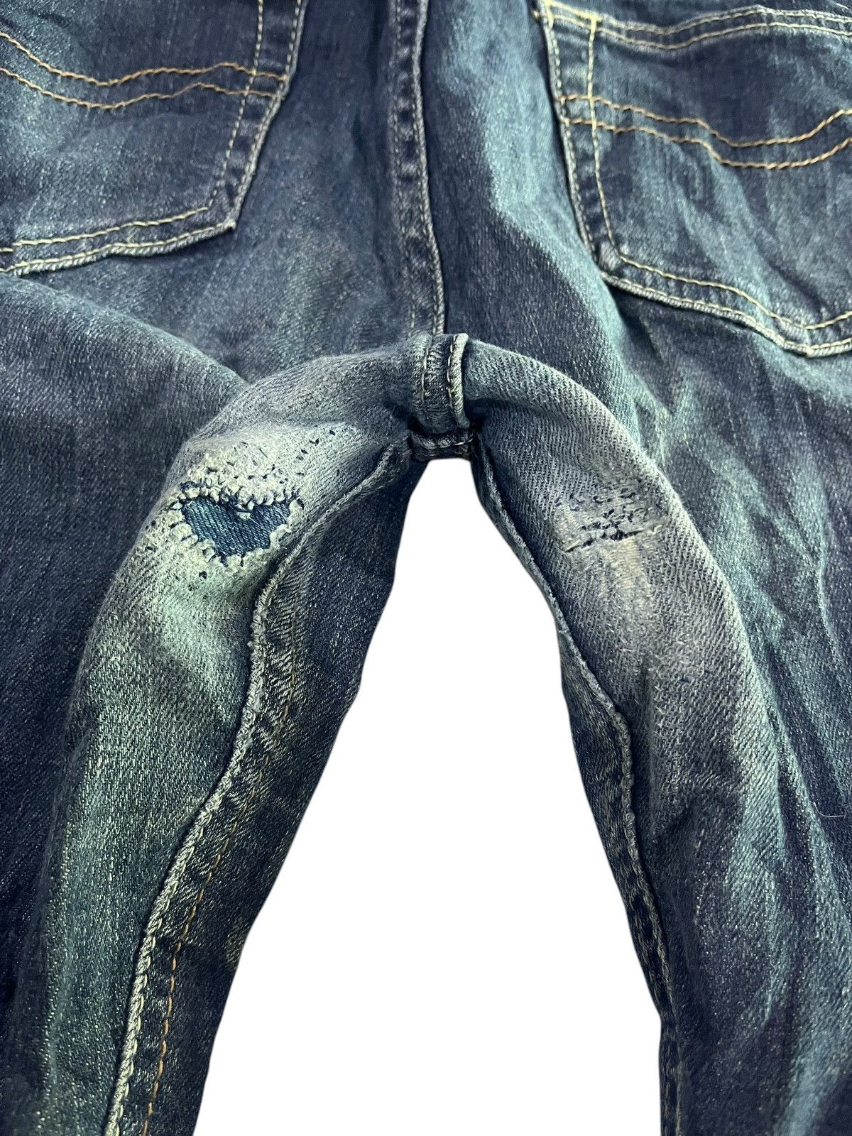 Japanese Brand 🇯🇵 FLARE Y2K C SEVENTEEN DENIM JEANS Size US 35 - 11 Thumbnail