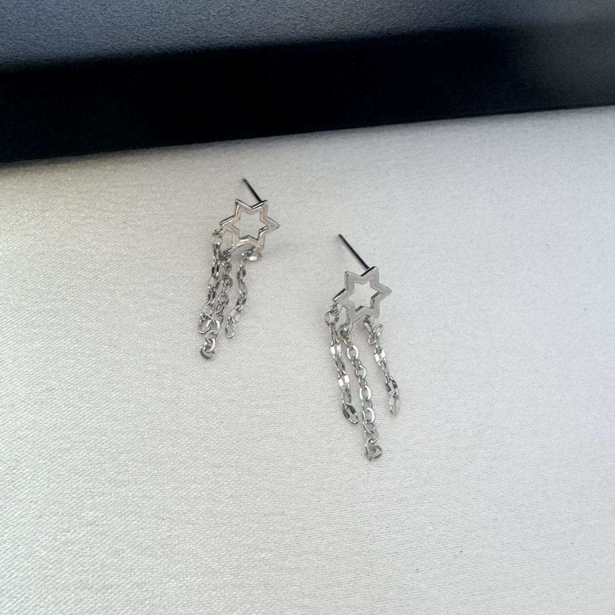 Other Six-pointed Star Tassel Chain Dangle Drop Earrings for Women Size ONE SIZE - 1 Thumbnail
