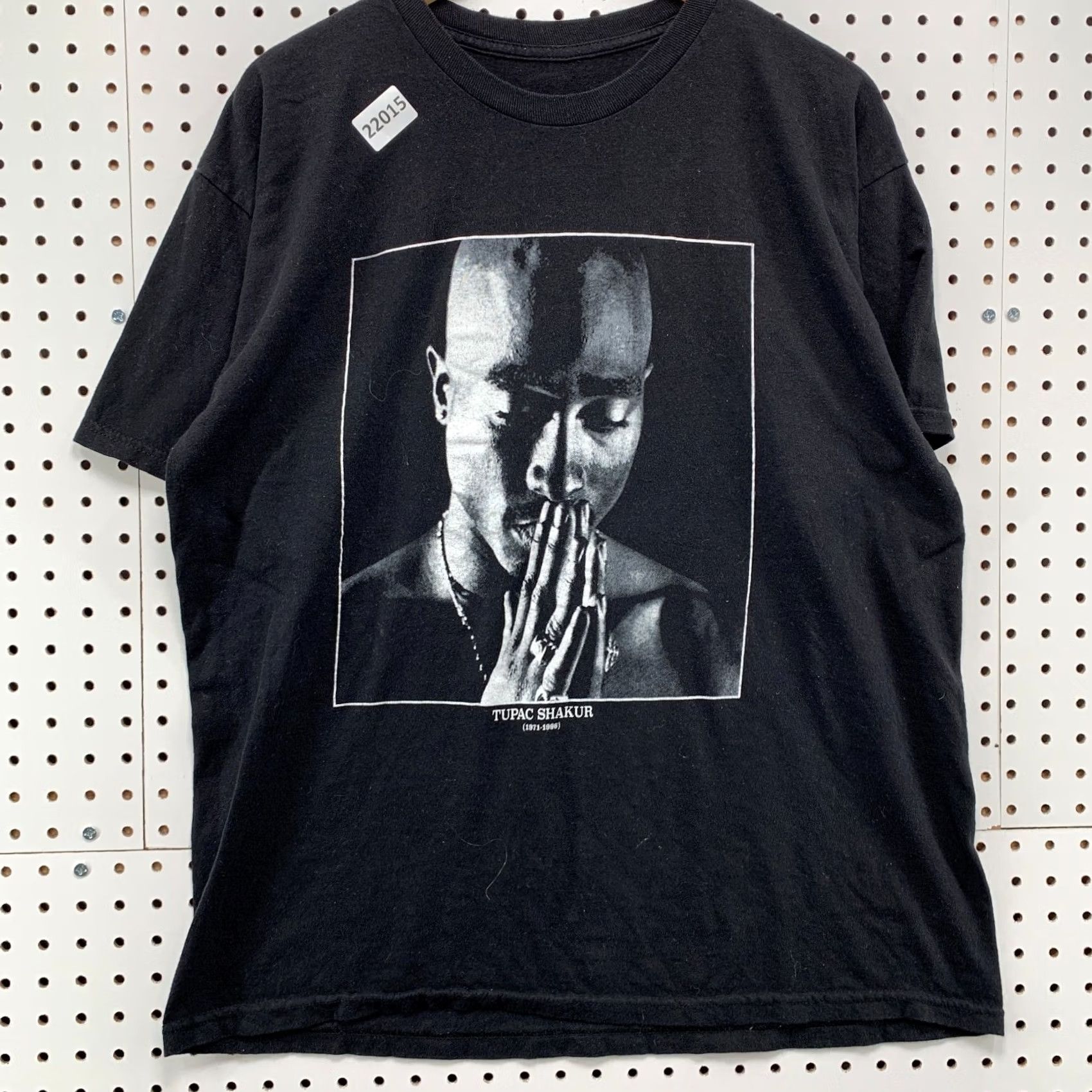 Vintage 2PAC Tupac Shakur Shirt Black Adult Large Hip Hop Tee 23x29 Praying Hands Size US L / EU 52-54 / 3 - 6 Thumbnail