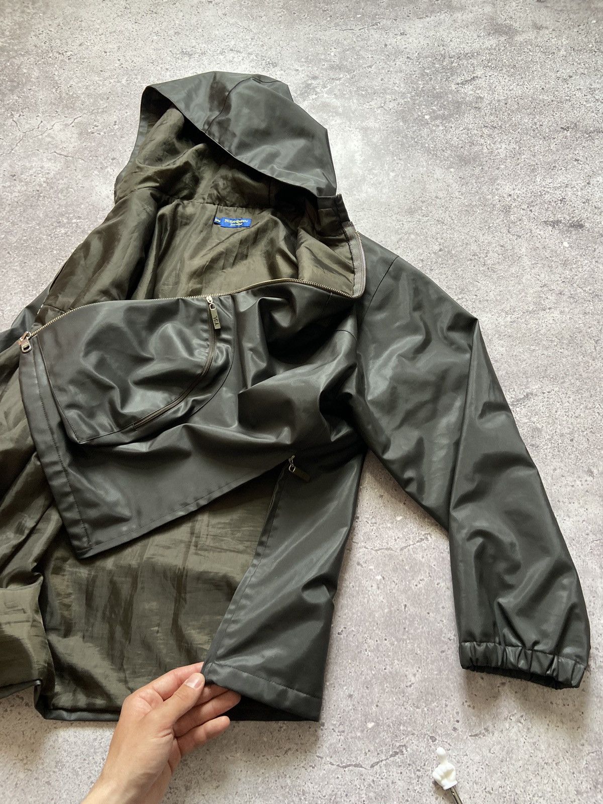 Yves Saint Laurent Vintage Rain YSL Jacket Hooded Size US XXS / EU 40 - 9 Thumbnail