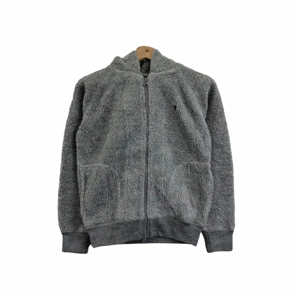 Vintage Vtg GYMPHLEX ENGLAND Gray Sherpa Fleece Jacket Hoodie Size S / US 4 / IT 40 - 1 Thumbnail