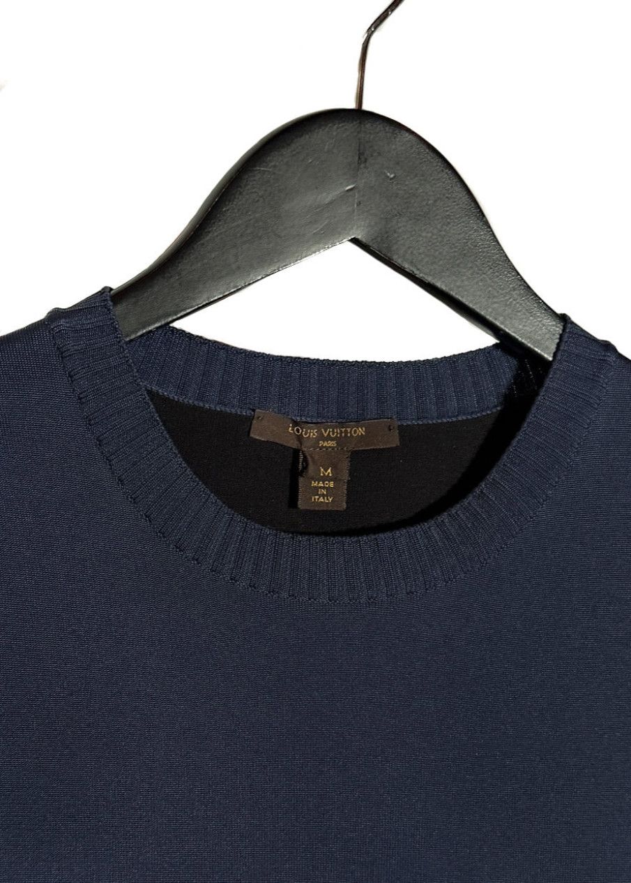Louis Vuitton Louis Vuitton 2015 Eel Trims Navy Jersey Dress Size M / US 6-8 / IT 42-44 - 5 Thumbnail