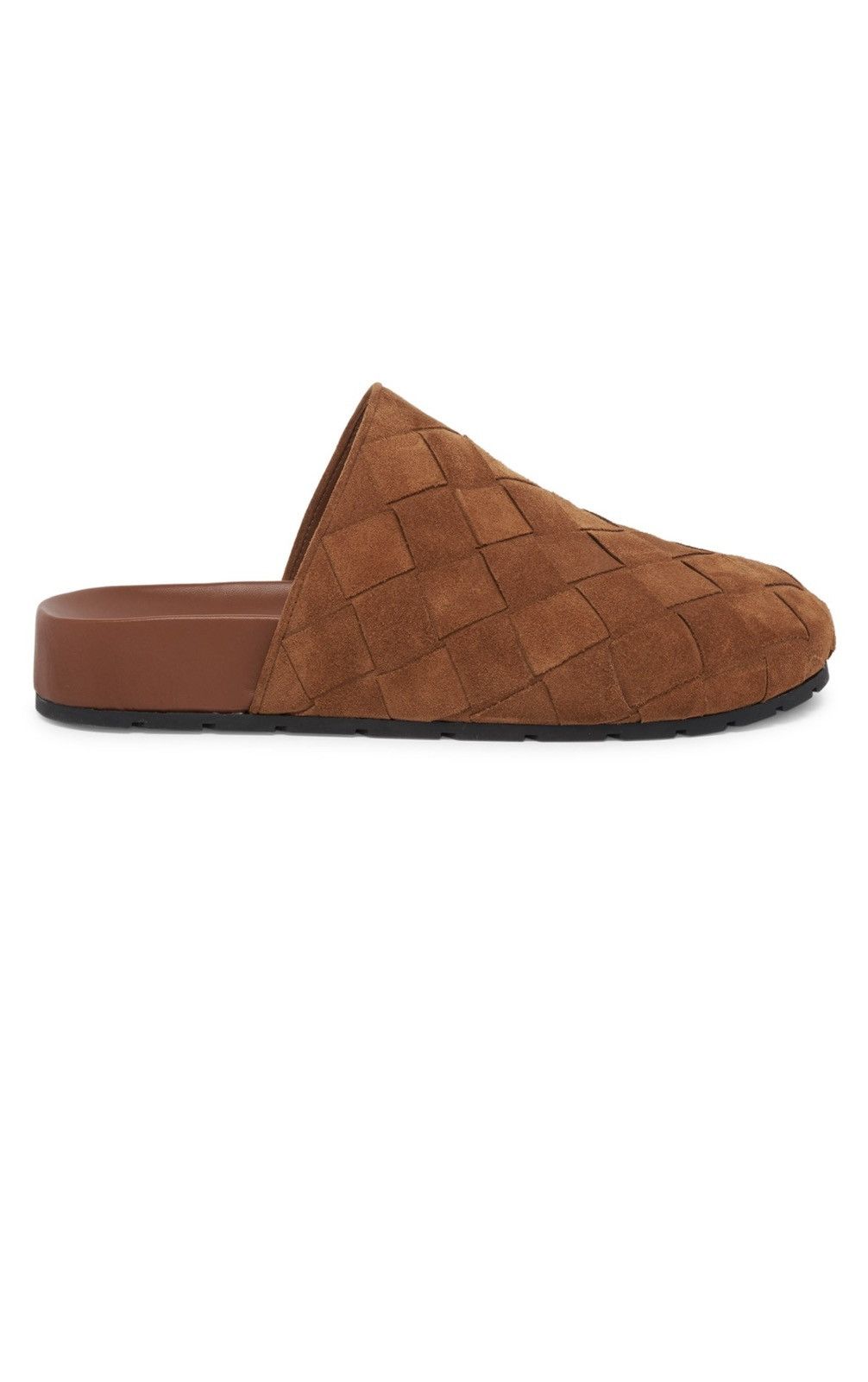 image of Bottega Veneta Reggie Intrecciato Suede Mule Shoess Shoes in Brown, Men's (Size 12)