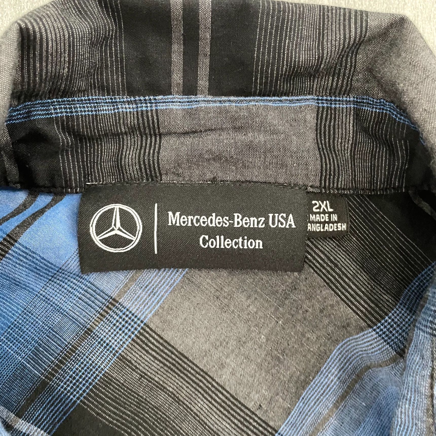 Mercedes-Benz Mercedes-Benz USA Collection Shirt Adult 2XL Blue Plaid Button-Up Short Sleeve Shirt Size US XXL / EU 58 / 5 - 5 Thumbnail