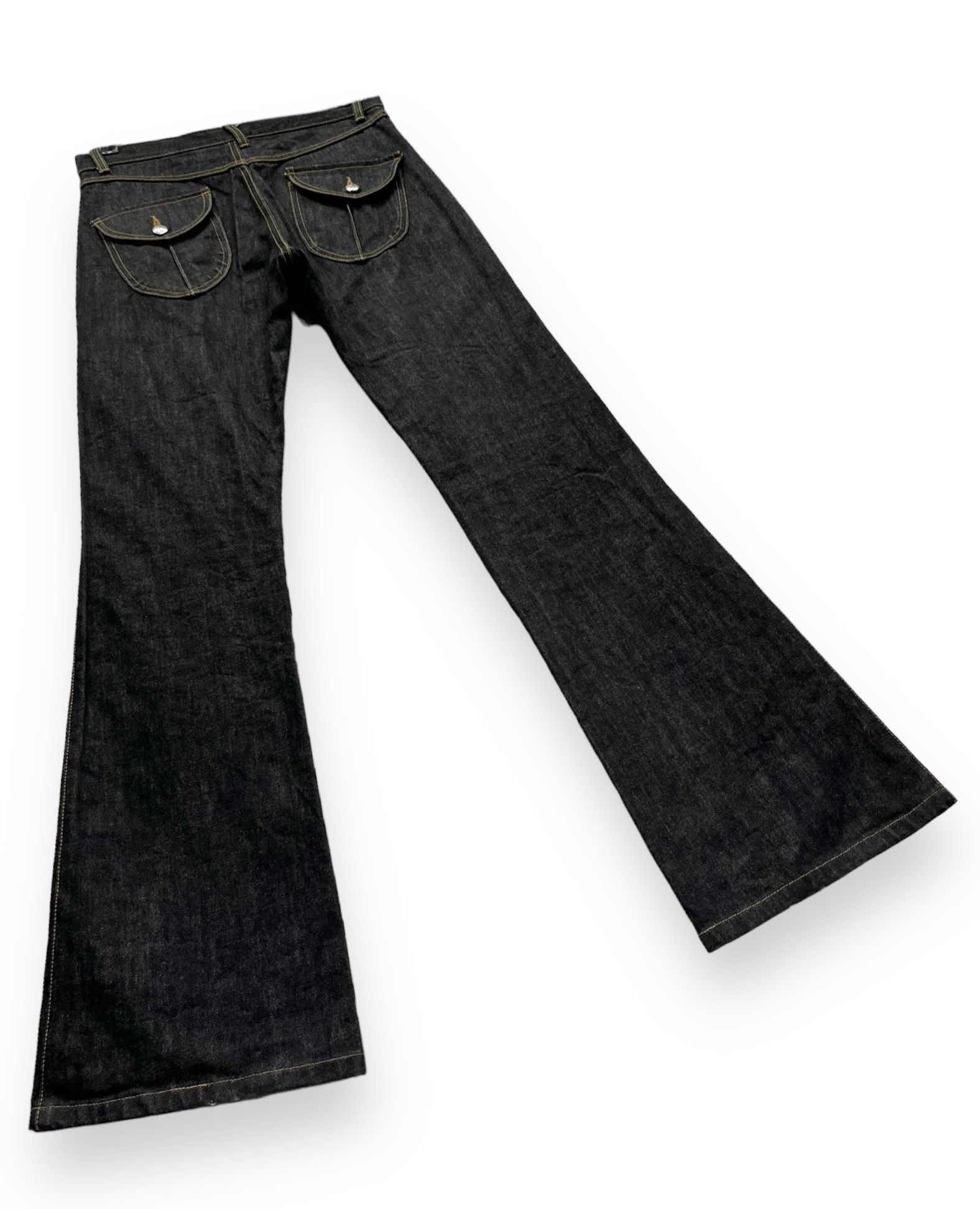 Designer × Katharine Hamnett London × Vintage 🔥KATHARINE HAMNETT LONDON Ultra Flare Denim Bush Pants Size US 28 / EU 44 - 7 Thumbnail
