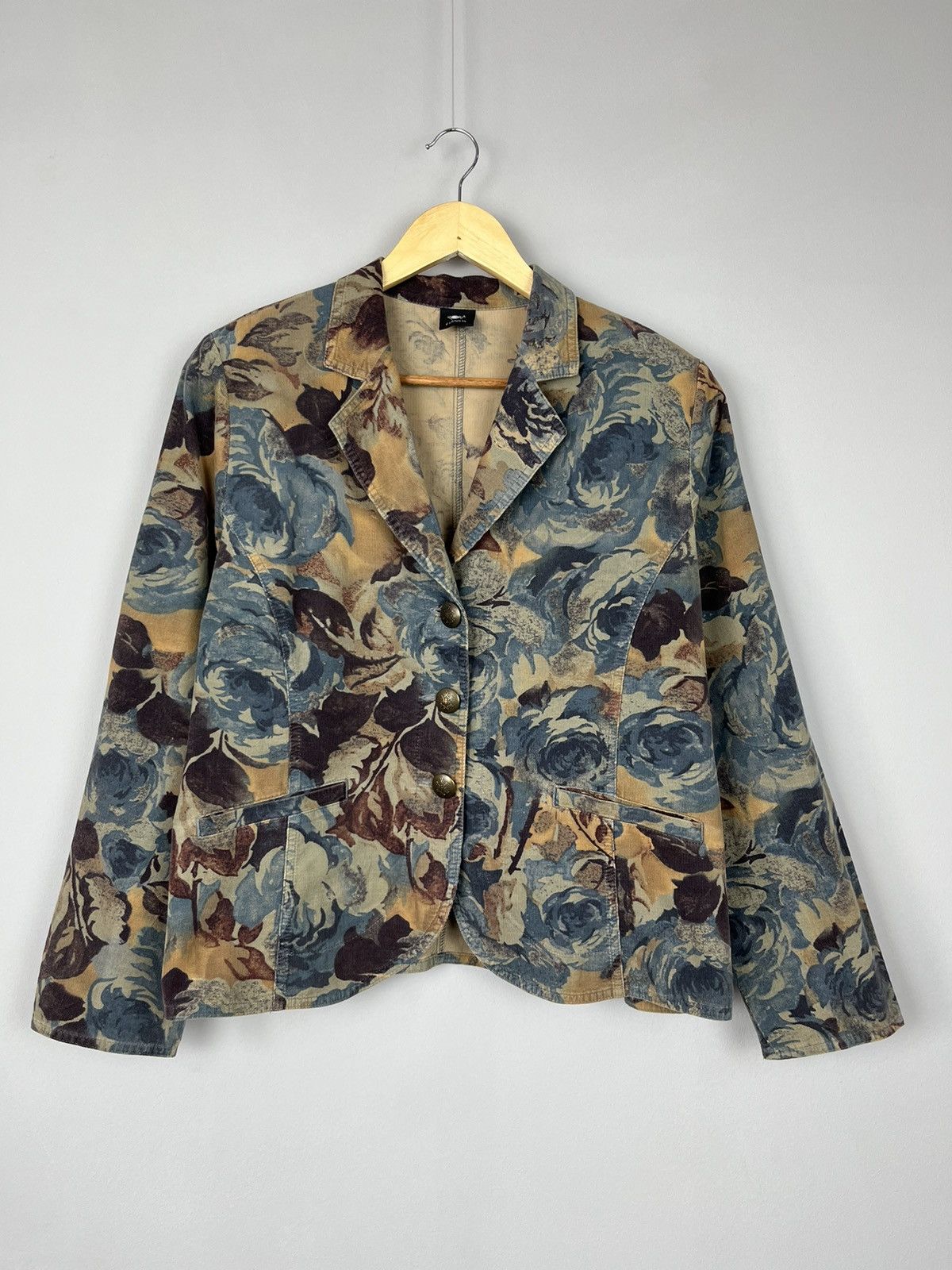 Vintage Vintage Rare Streetwear Y2K Floral Blazer Size L / US 10 / IT 46 - 1 Thumbnail