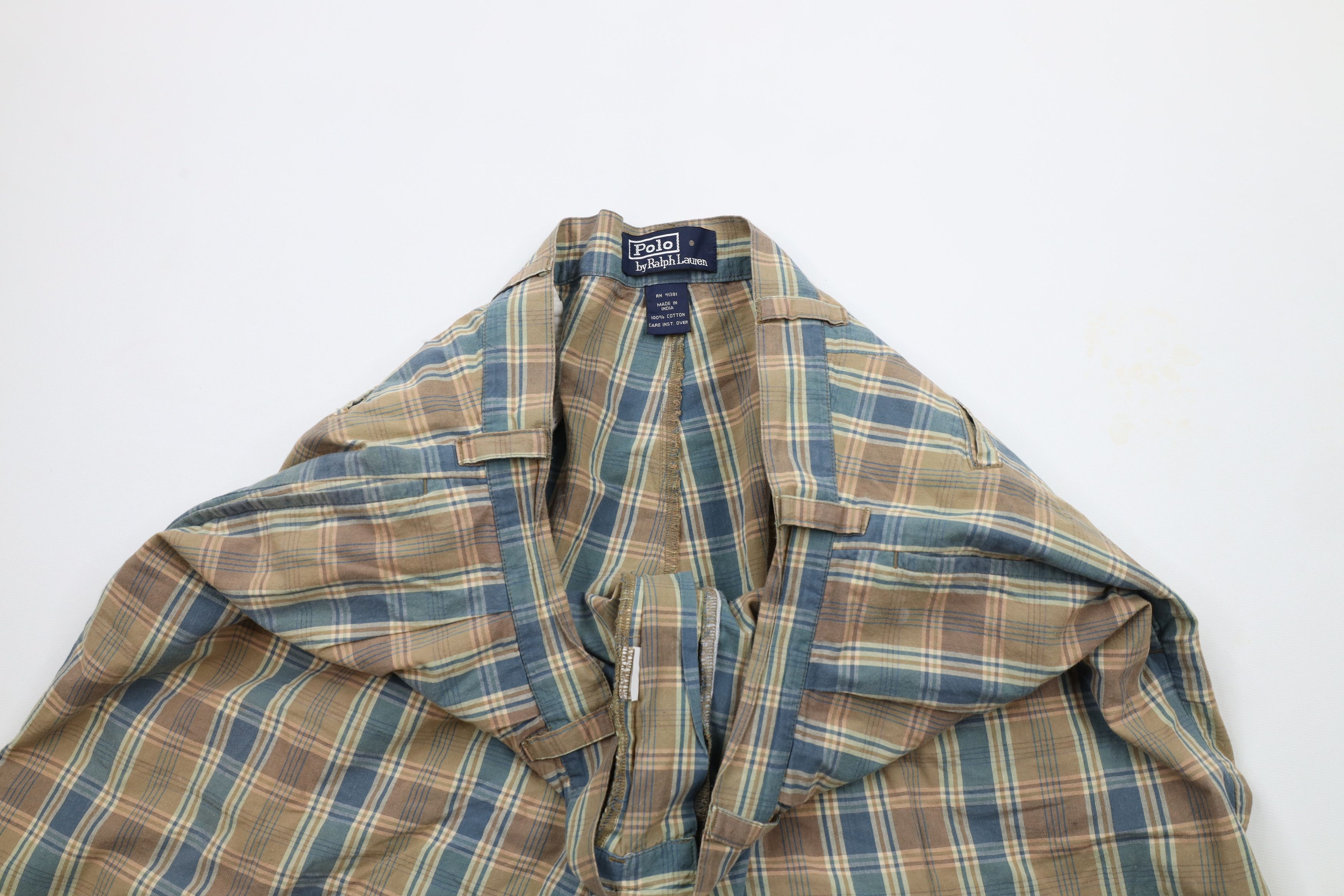 Ralph Lauren × Vintage Vintage 90s Ralph Lauren India Madras Plaid Shorts Cotton Size US 34 / EU 50 - 8 Thumbnail