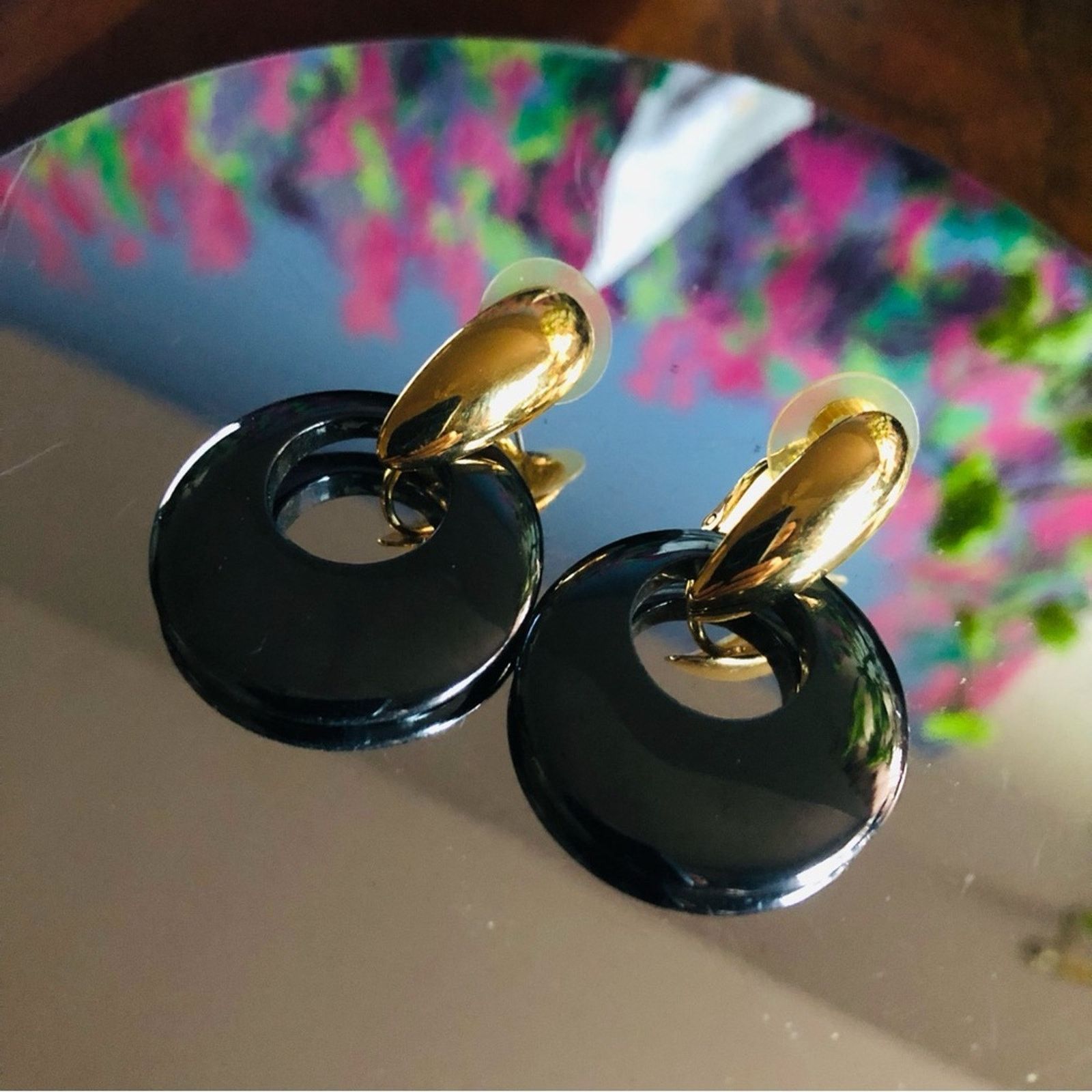 Vintage Vintage genuine hematite disc pierced earrings Size ONE SIZE - 2 Thumbnail