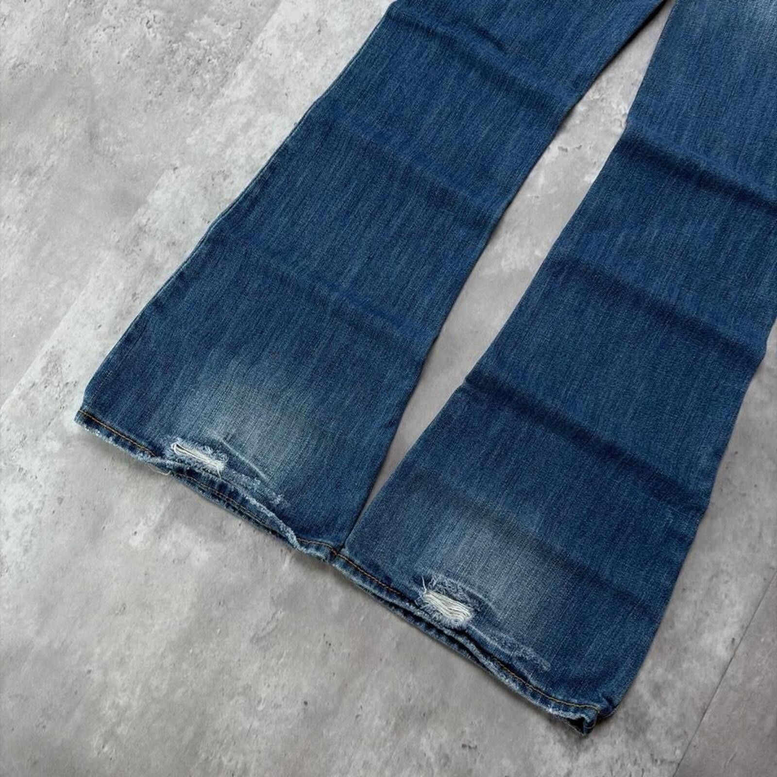 Other Y2K Blue Hollister Surf Grunge Flared Denim Jeans Size 30" / US 8 / IT 44 - 4 Thumbnail
