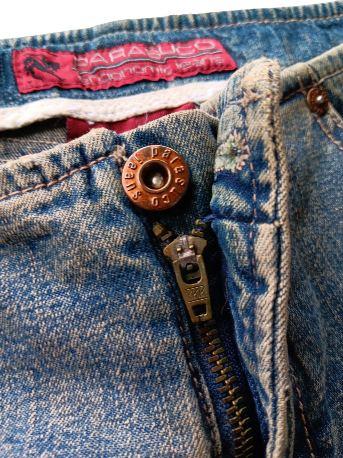 Parasuco 🤤RARE🤤paracuso leather patch super flared jeans | unisex Size US 30 / EU 46 - 6 Thumbnail