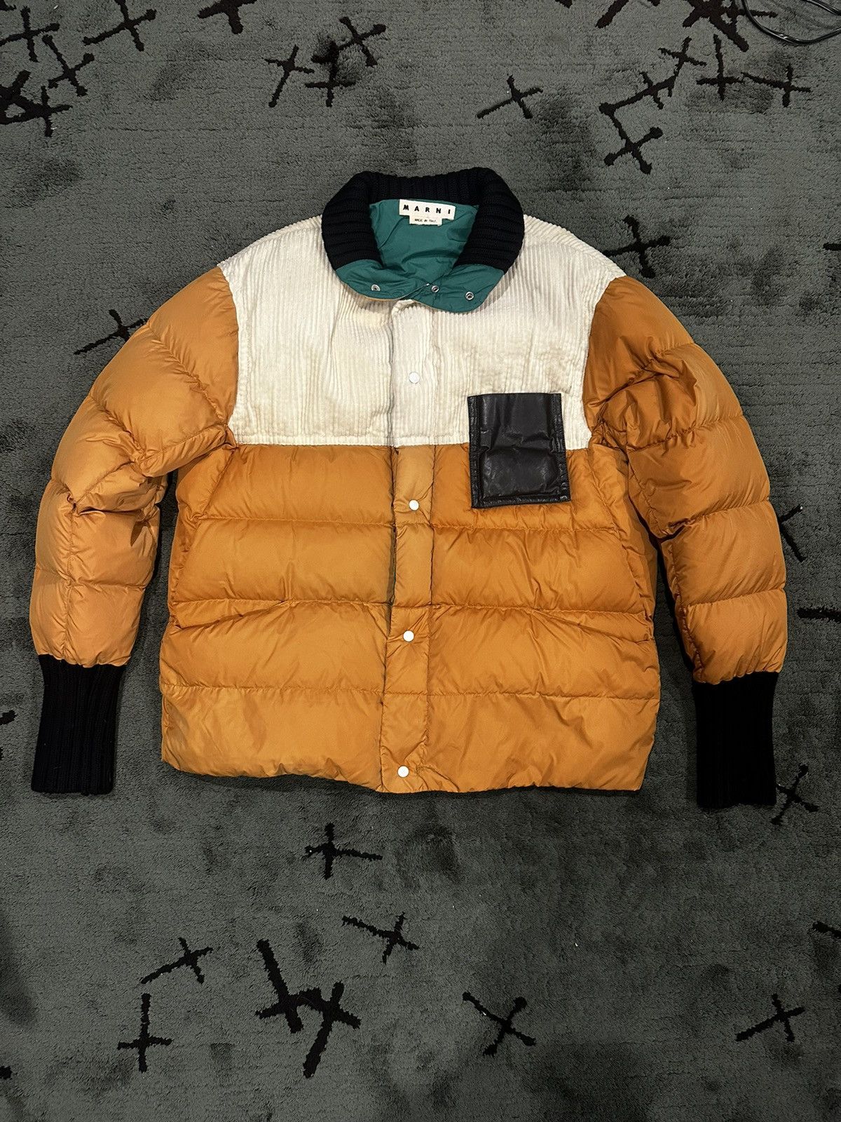 Marni RARE Marni Goose Down, Corduroy and Leather Puffer Jacket Size US L / EU 52-54 / 3 - 1 Thumbnail