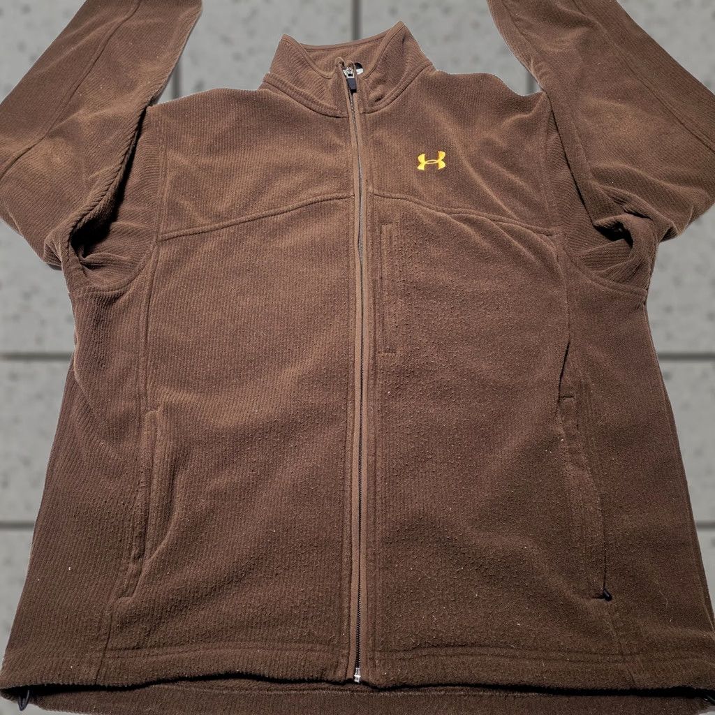 Under Armour Under Armour Jacket Men’s M Brown Orange Full Zip Pockets Fleece Mid-Length Athletic Casual Sports Size US M / EU 48-50 / 2 - 1 Thumbnail