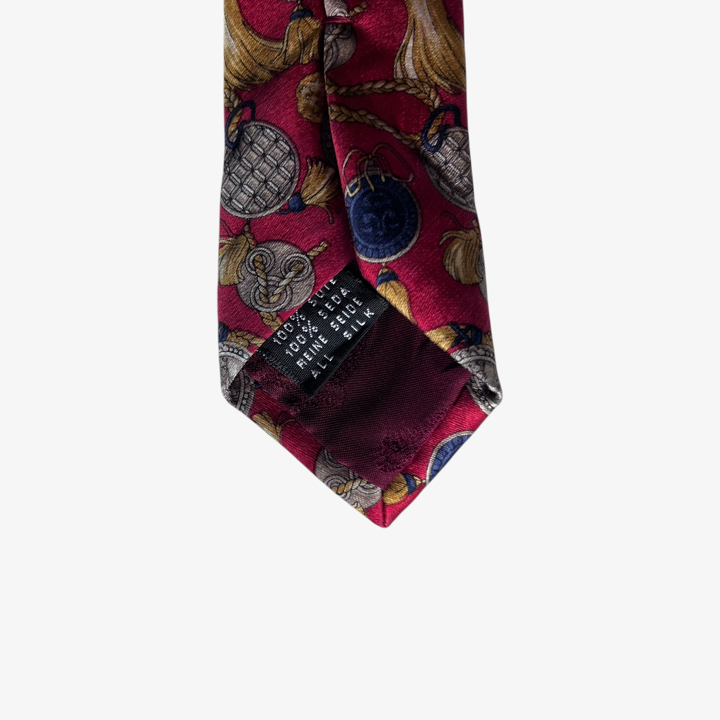 Kieselstein-Cord Vintage 80s Kieselstein Cord Geometric Print Silk Tie Size ONE SIZE - 3 Thumbnail
