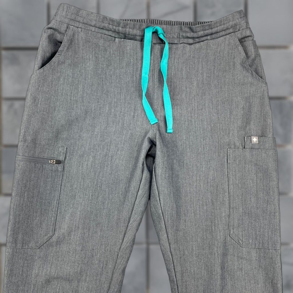 Vintage FIGS Yola Skinny Scrub Pants Womens Small Gray Solid Slim Stretch Technical Collection Size 28" / US 6 / IT 42 - 1 Thumbnail
