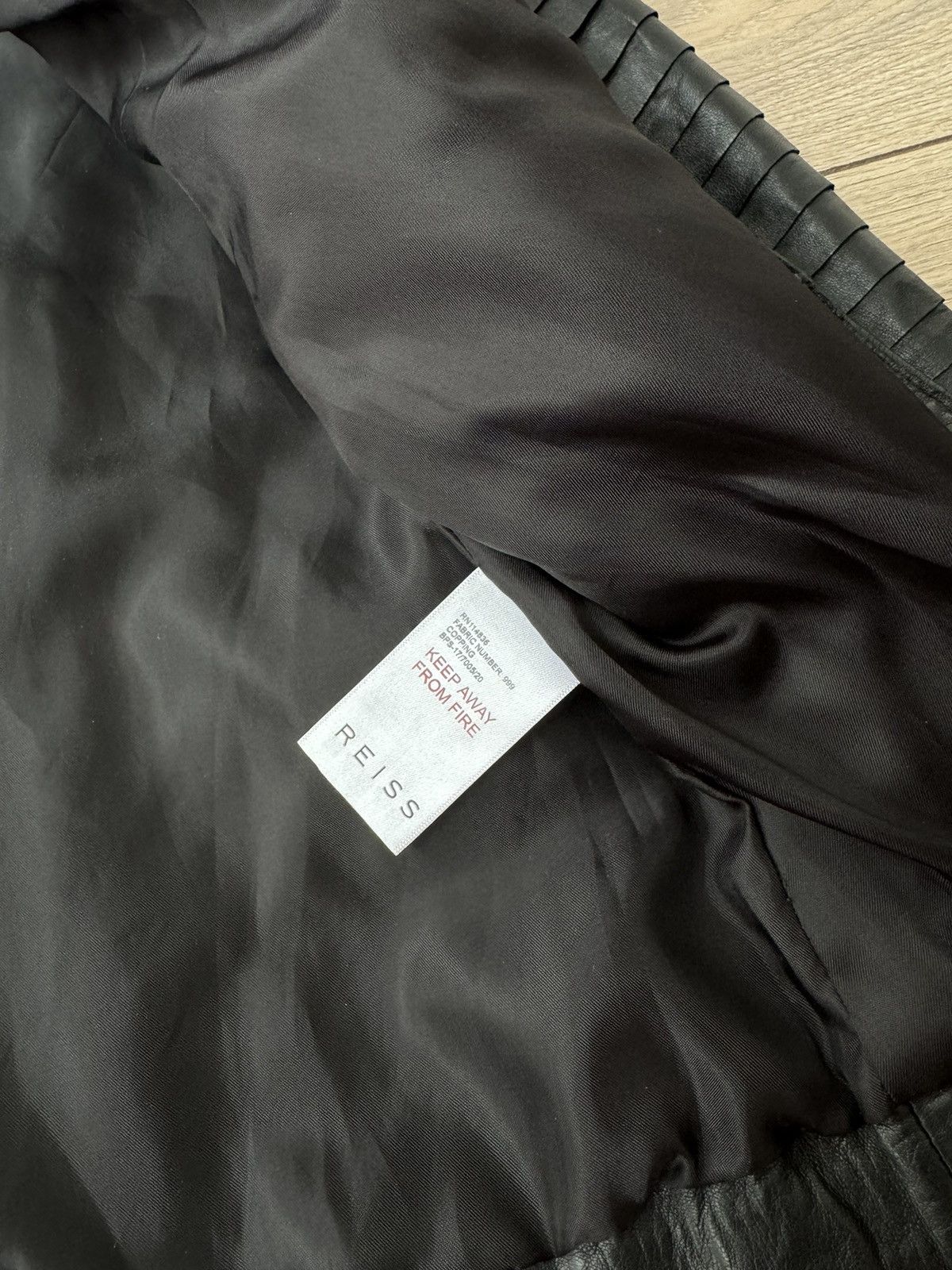 Reiss REISS Leather Jacket Avant-Garde Panelled Design Minimalist Size L / US 10 / IT 46 - 7 Thumbnail