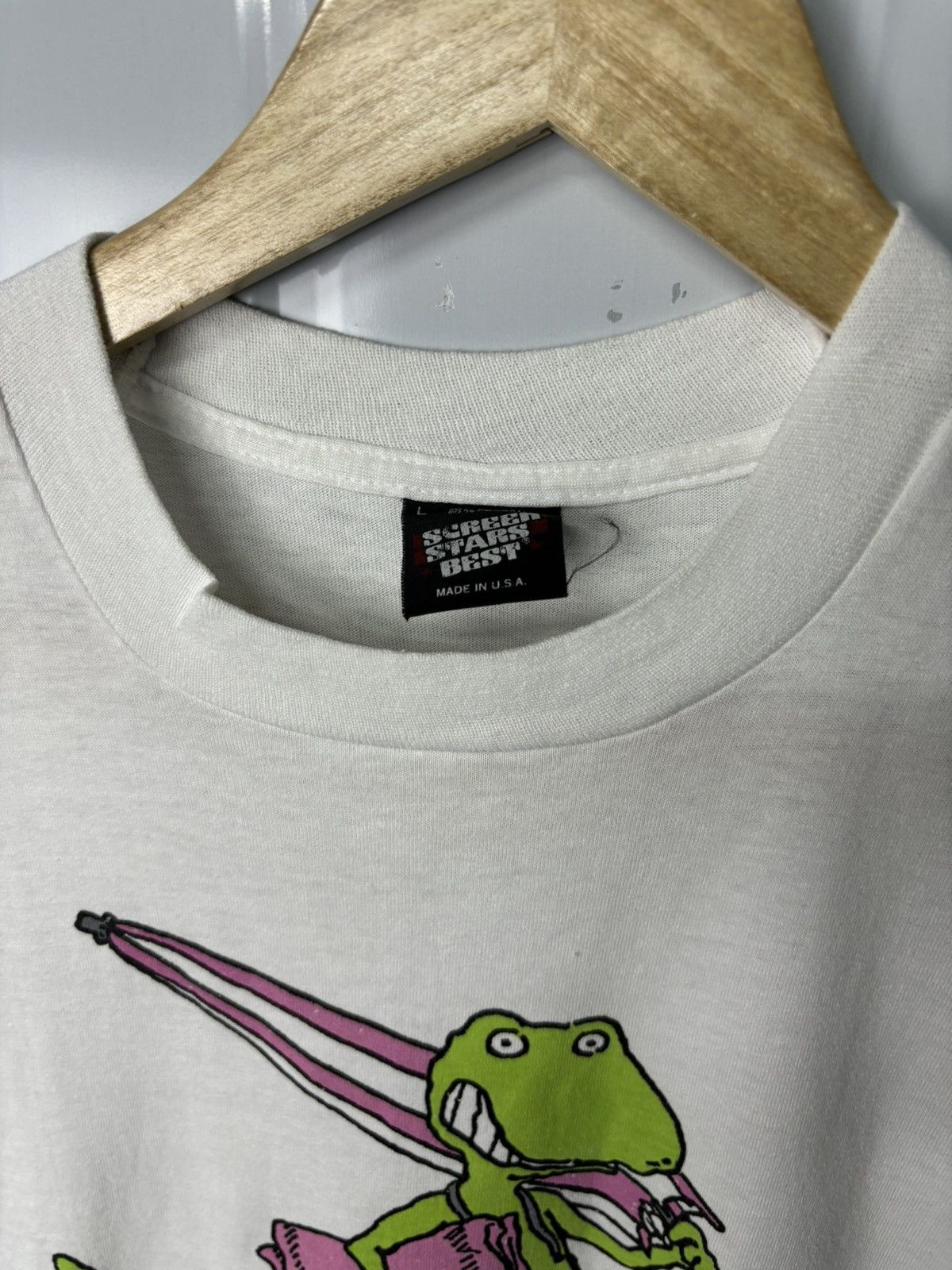 Vintage RARE! Vintage 1986 Beachsaurus Parody Art Wording Tee Size US L / EU 52-54 / 3 - 6 Thumbnail