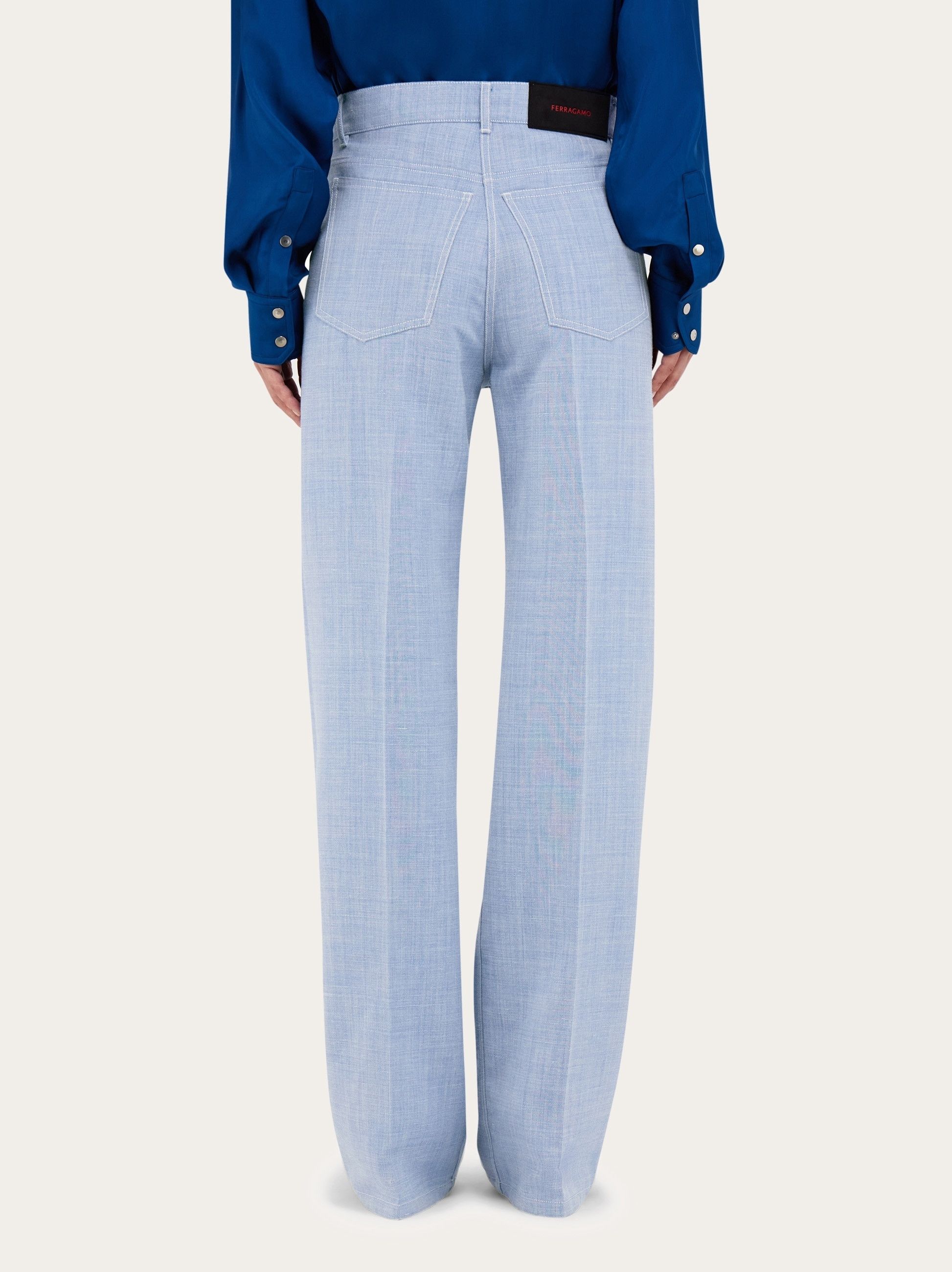 Salvatore Ferragamo o1y0426 Casual Pant in Blue Size 28" / US 6 / IT 42 - 4 Thumbnail