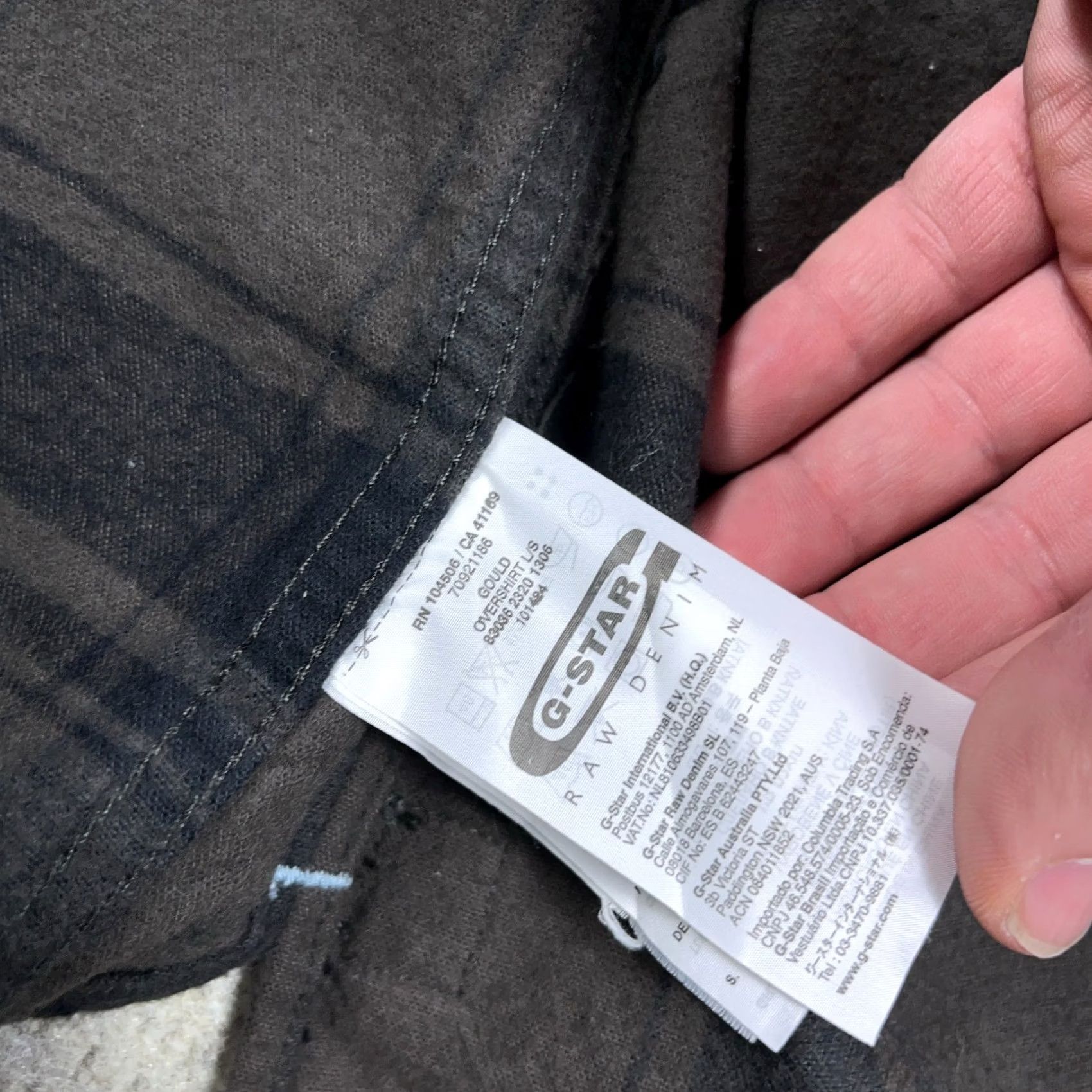 G-Star G Star Raw Shacket Men XL Black Gray Plaid Heavy Flannel Shirt Jacket Full Zip Size US XL / EU 56 / 4 - 5 Thumbnail