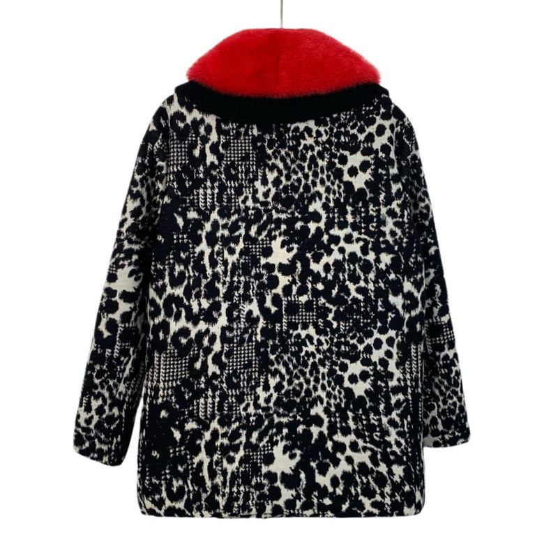Versace Versace Black leopard print fur collar and long sleeves Size M / US 6-8 / IT 42-44 - 2 Thumbnail