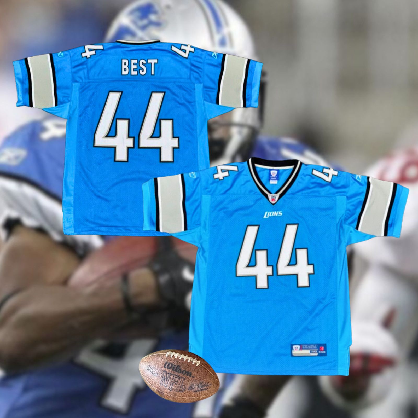 Detroit Lions Jahvid Best NFL Reebok On Field Jersey 48 (L)