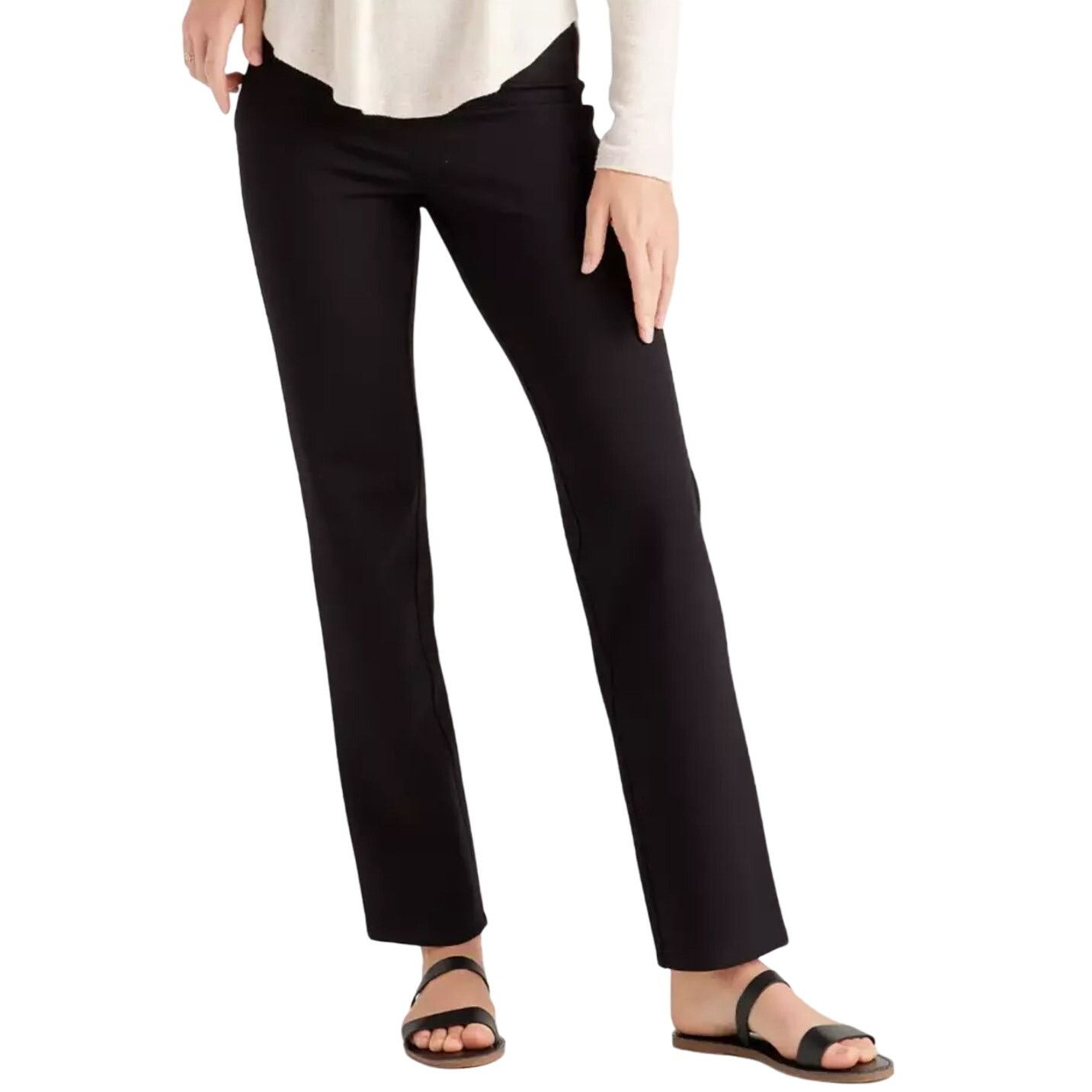Quince Quince Black Ultra-Stretch Ponte Pants Straight Leg S NWT Size 26" / US 2 / IT 38 - 1 Thumbnail