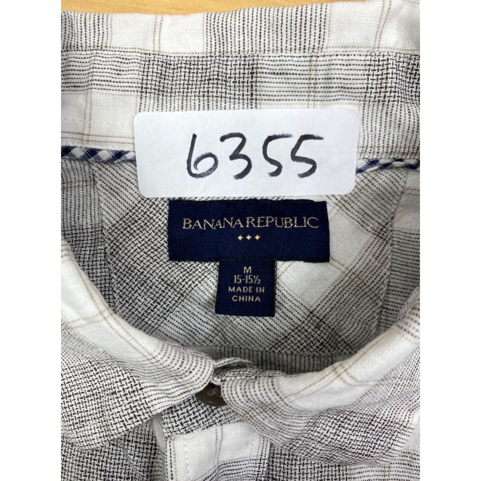 Banana Republic Banana Republic Button-Up Shirt Mens 15.5 Long Sleeve White Check 6355 Size US L / EU 52-54 / 3 - 3 Thumbnail