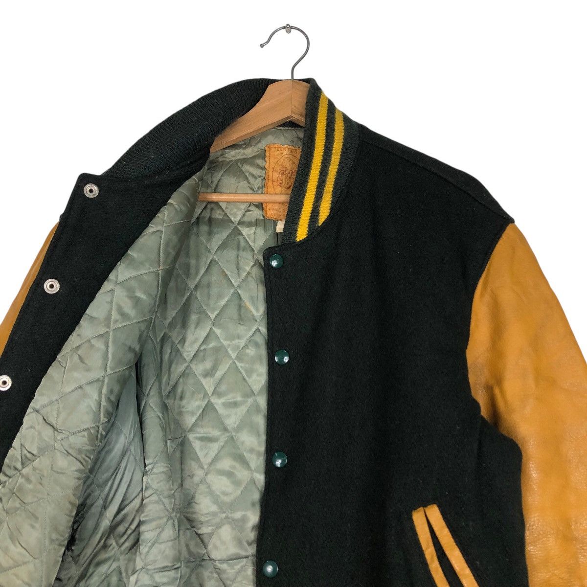 Golden Bear 📌Vintage Varsity Leather Jacket Golden Bear Made in Usa Size US L / EU 52-54 / 3 - 13 Thumbnail