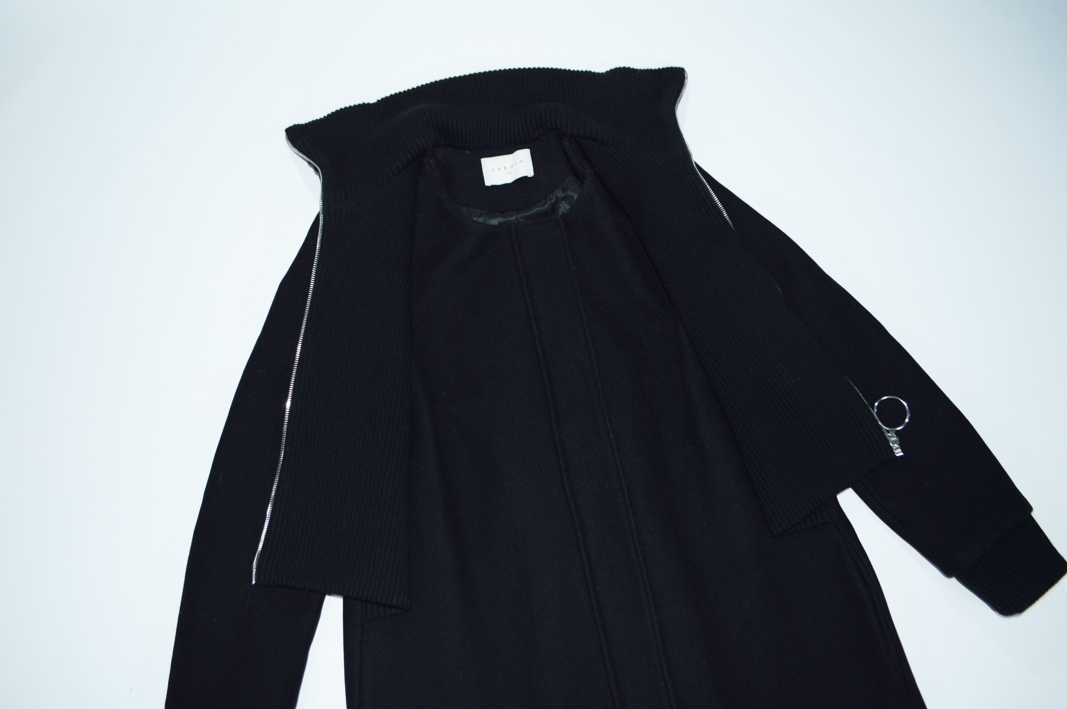 Sandro SANDRO Kolia Ribbed Overlay Wool Blend Coat Size 38 M Size M / US 6-8 / IT 42-44 - 3 Thumbnail