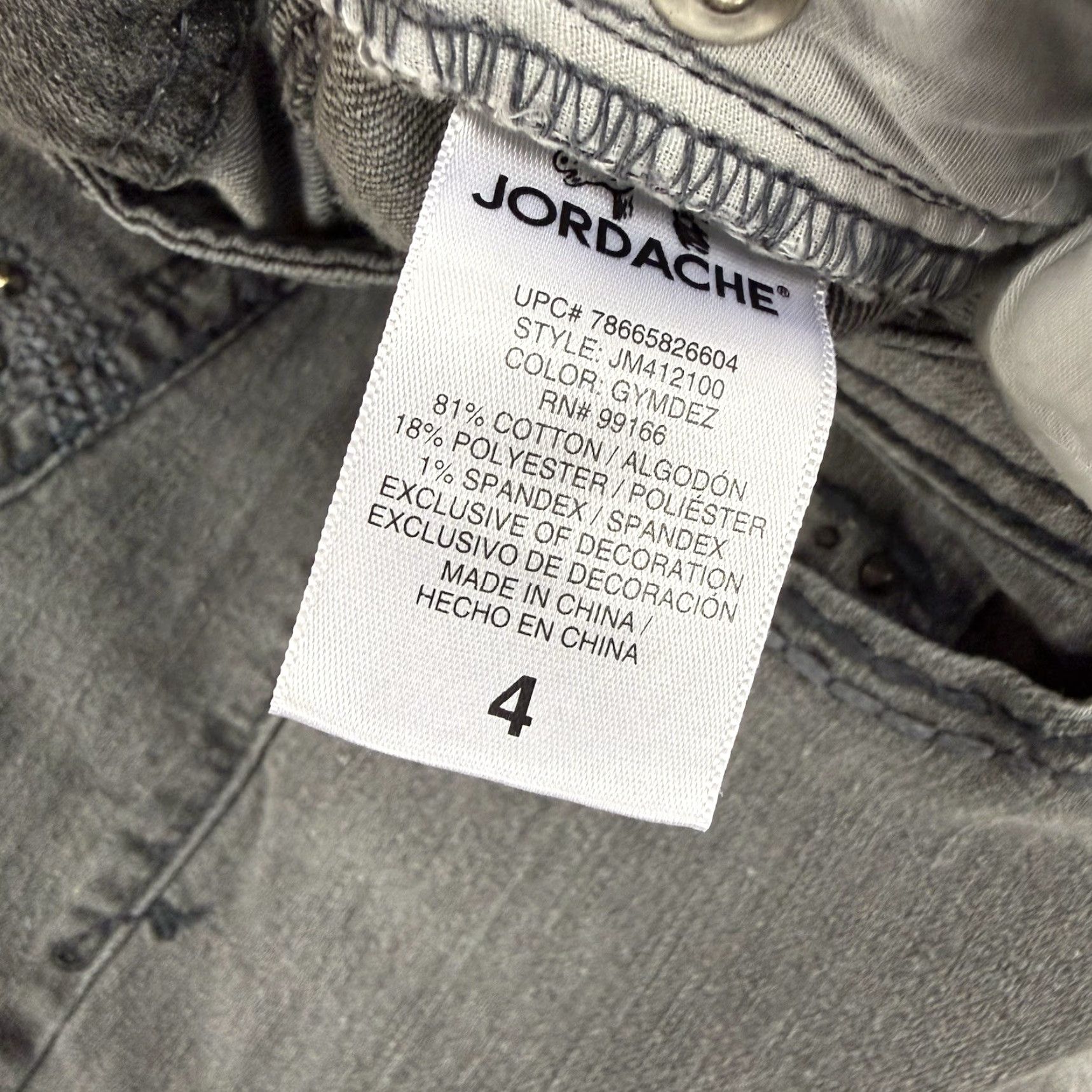 Jordache Jordache Jeans Womens 4 Grey Distressed Bootcut Denim Low Rise 31in Inseam Women Boys Girls Size 27" / US 4 / IT 40 - 3 Thumbnail
