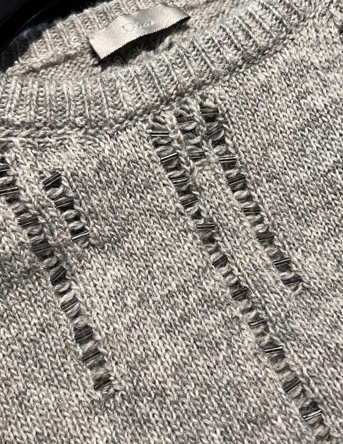 Dior Homme 05AW Hand-beaded Distressed Sweater J49