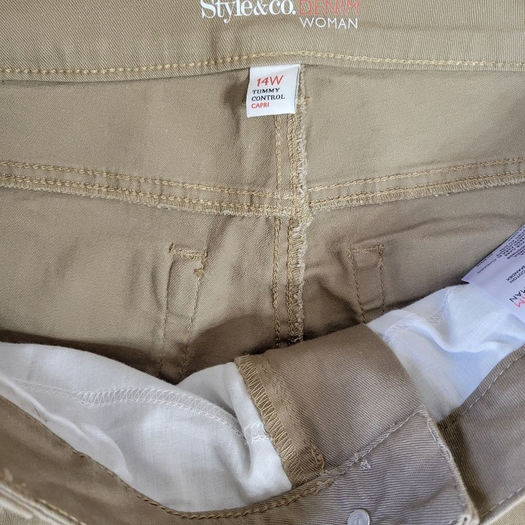 Style & Co Style &Co Denim Woman Tummy Control Capri Pants 14W Waist 38 Size 36" / US 14 / IT 50 - 7 Thumbnail