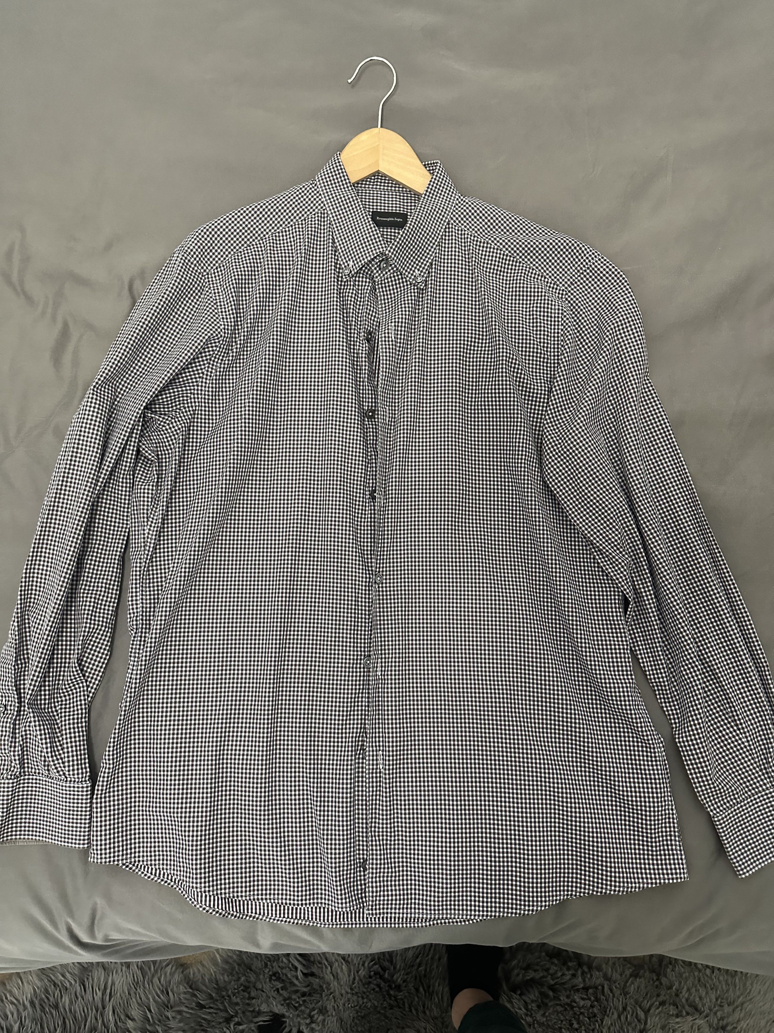 Ermenegildo Zegna Check Button-Up ($500+) Size US L / EU 52-54 / 3 - 3 Thumbnail