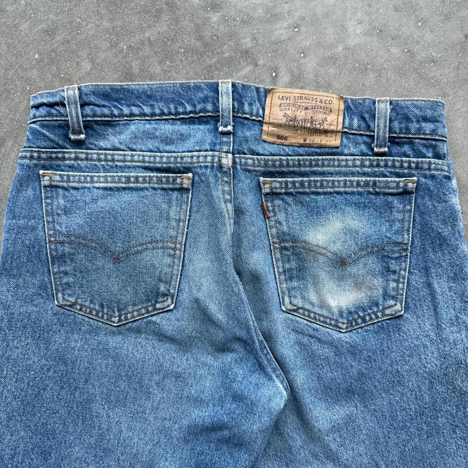 Levi's Levi's 506 Orange Tab 90's Blue Faded Jeans With Wallet Mark Size US 34 / EU 50 - 4 Thumbnail