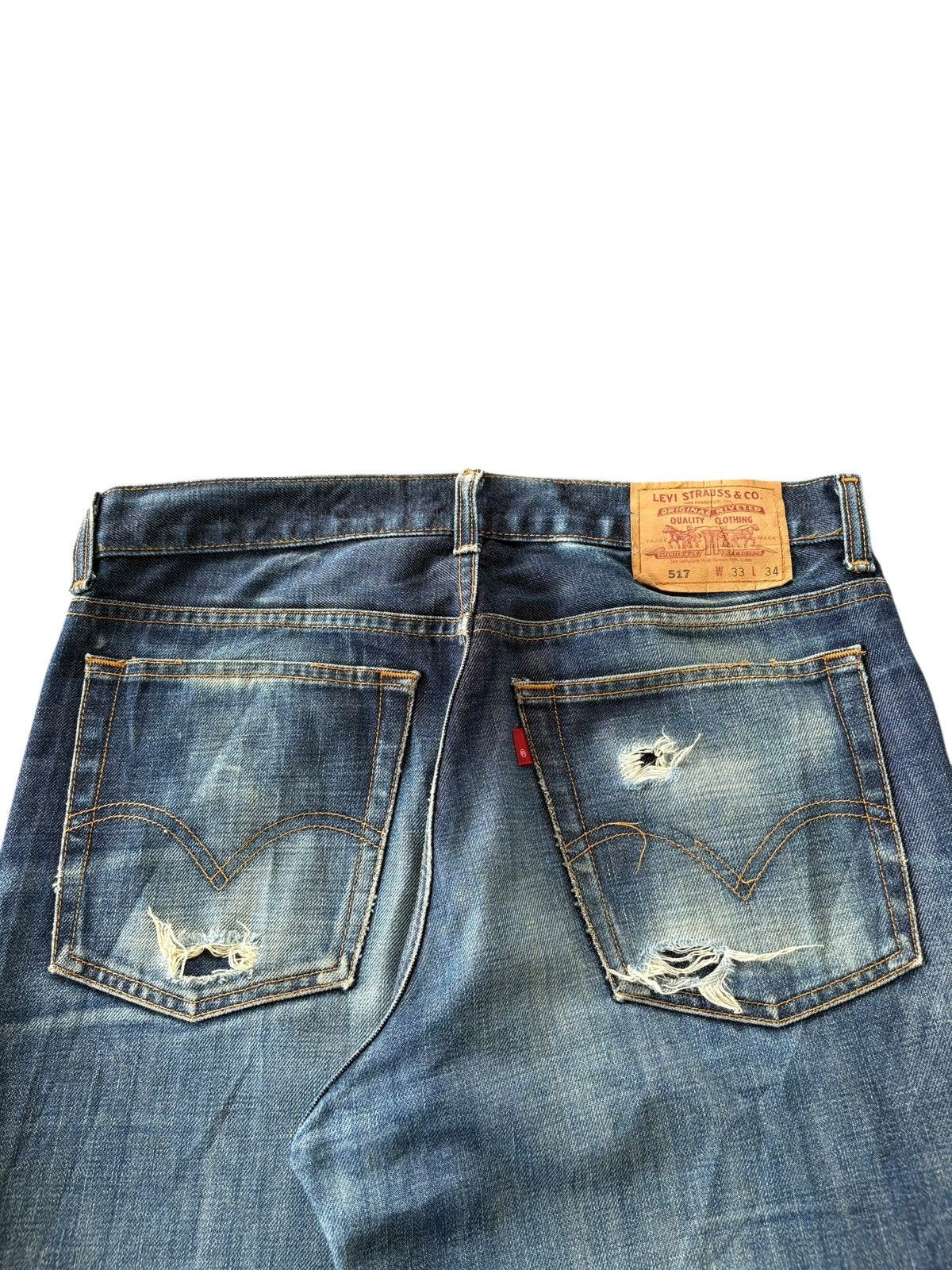 Levi's Vintage 90s Levis 517 Flare Mud Wash Distress Jeans Size US 33 - 4 Thumbnail