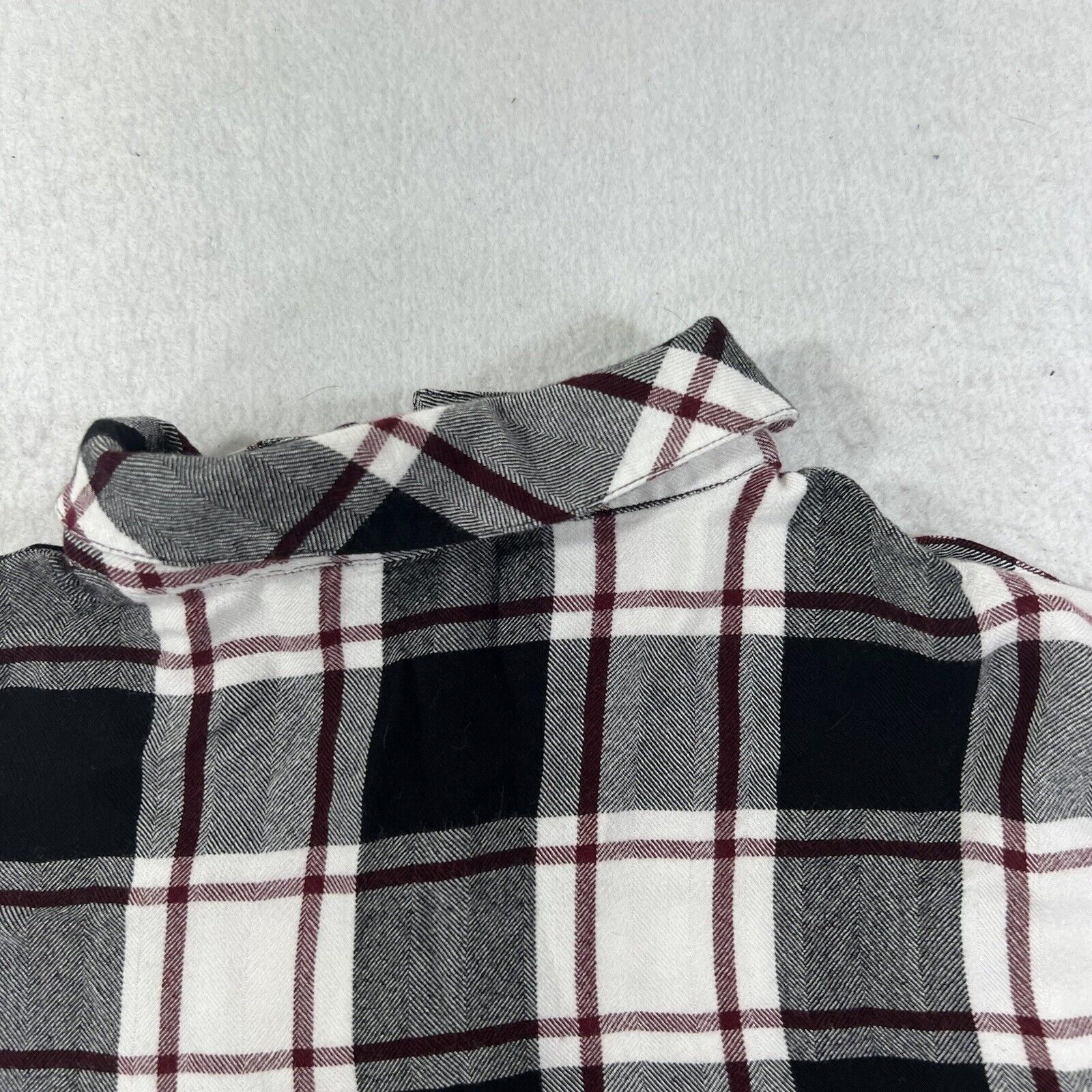 Other Sanctuary Boyfriend Style Snap Red Black Plaid Flannel Shirt Size S / US 4 / IT 40 - 9 Thumbnail