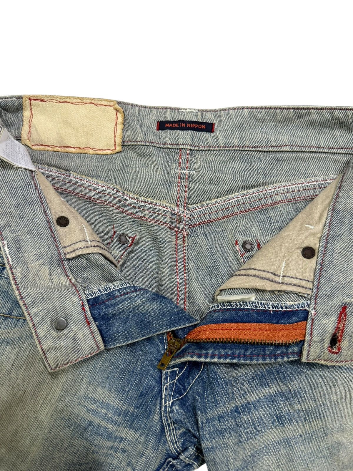 Japanese Brand Flared Jeans Blue Way Japan Acid Wash Rare Design Boot Cut Size US 30 / EU 46 - 23 Thumbnail