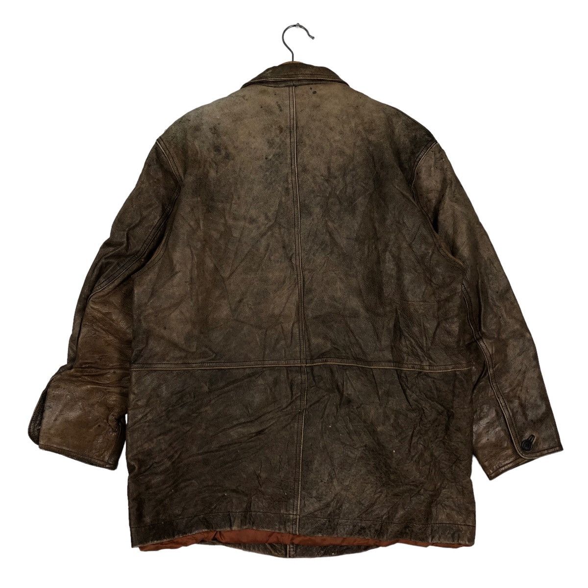 Japanese Brand 🔥90’s Vintage Leather Jacket Inspector Wear Cargo Pocket Size US M / EU 48-50 / 2 - 8 Thumbnail