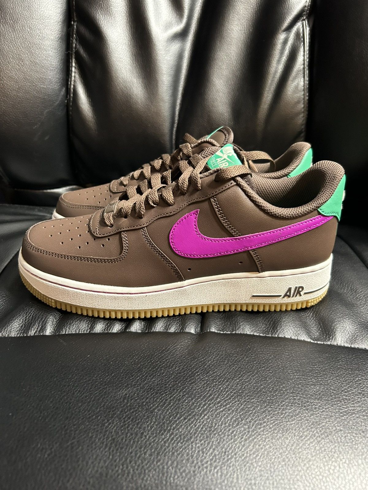 Nike Nike Air Force 1 Low "Baroque Brown / Vivid Purple" Sz 7.5M Size US 7.5 / EU 40-41 - 2 Thumbnail