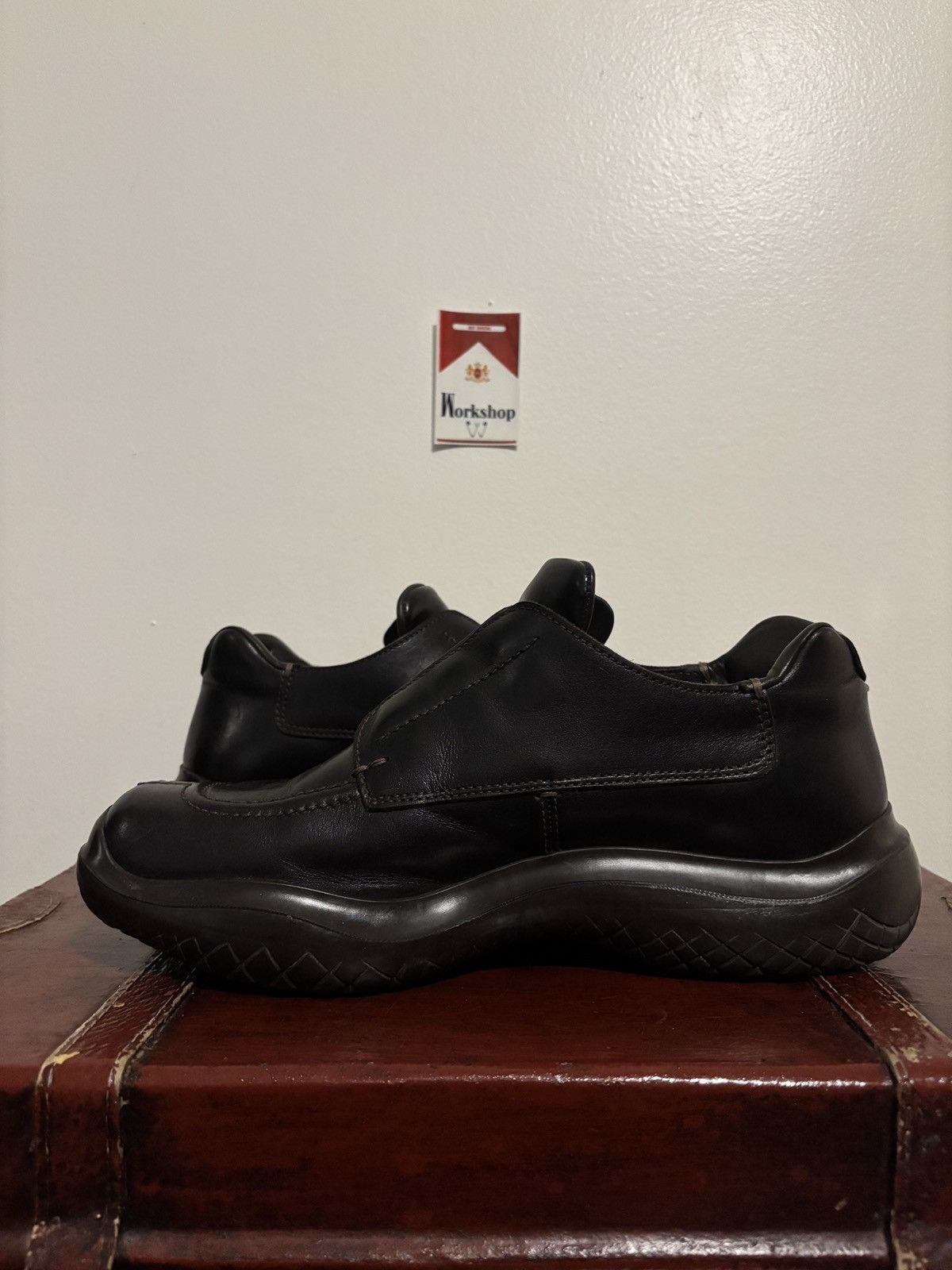Prada Brown FW1999 Prada Square Toe Derby Vibram Sole Loafers Size US 9.5 / EU 42-43 - 4 Thumbnail