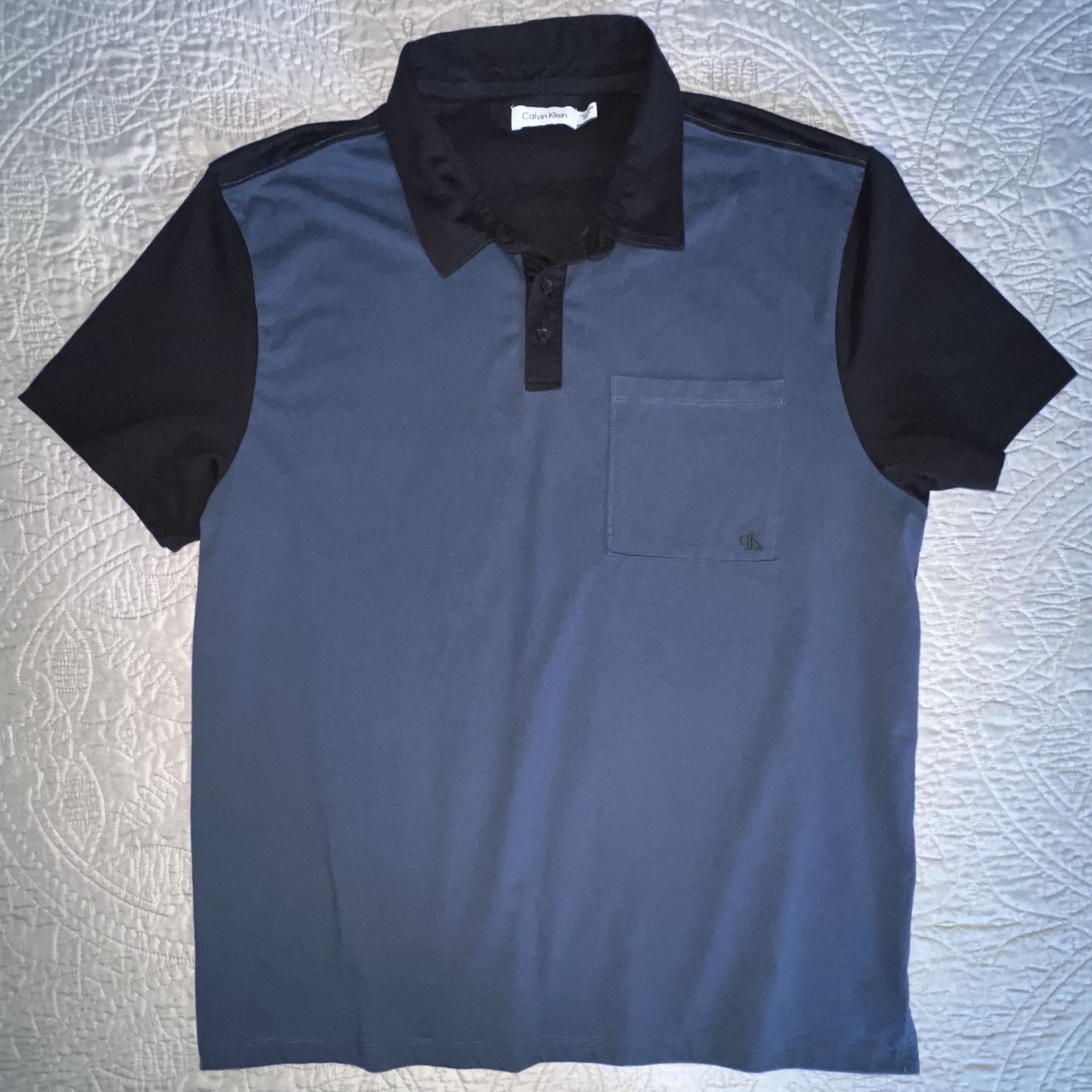 Calvin Klein Calvin Klein Blue/Black Colorblock Short Sleeve Polo - XXL Size US XXL / EU 58 / 5 - 4 Thumbnail