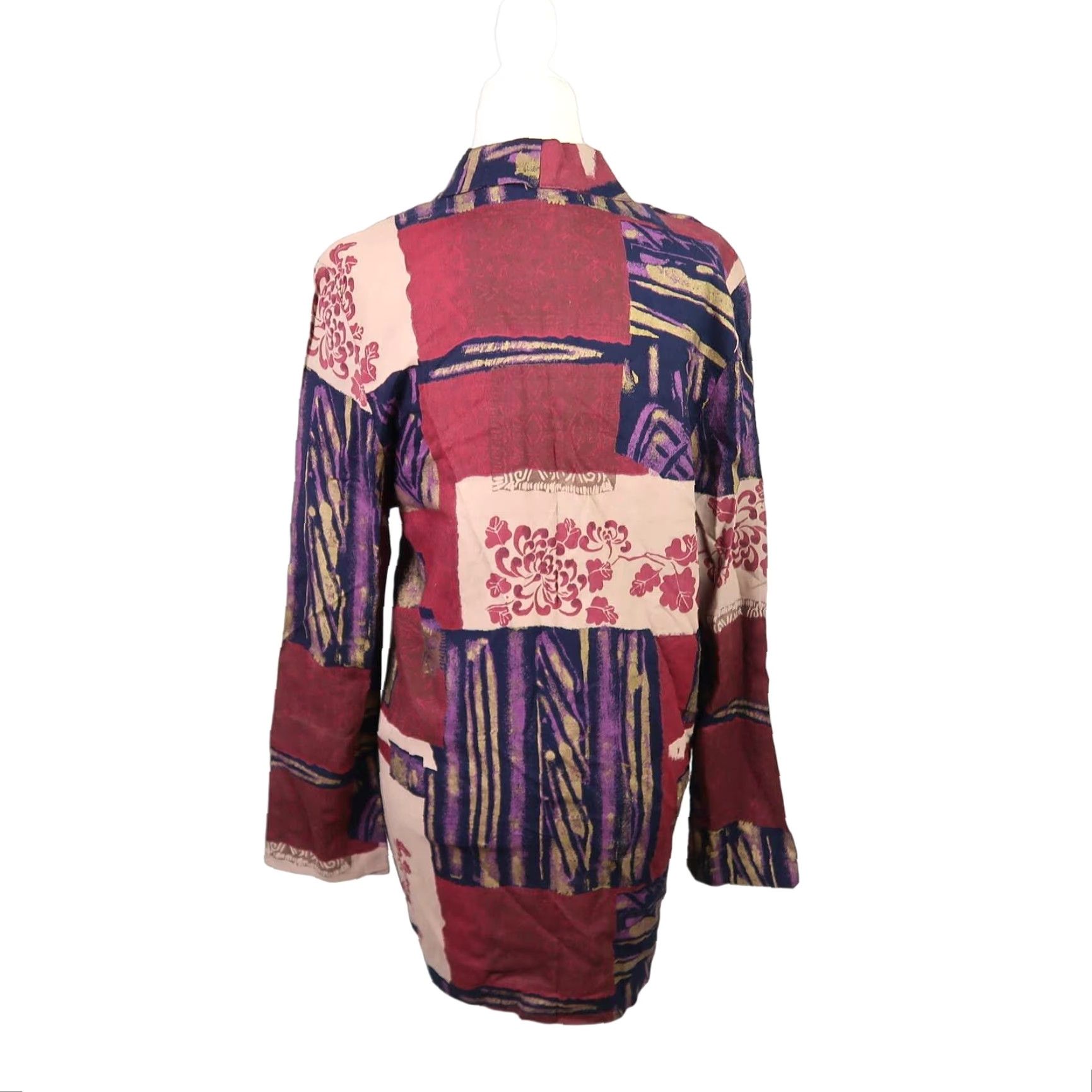 Vintage VINTAGE 90s blazer Abstract floral patchwork plum purple pink S Mens Womens? Size S / US 4 / IT 40 - 4 Thumbnail