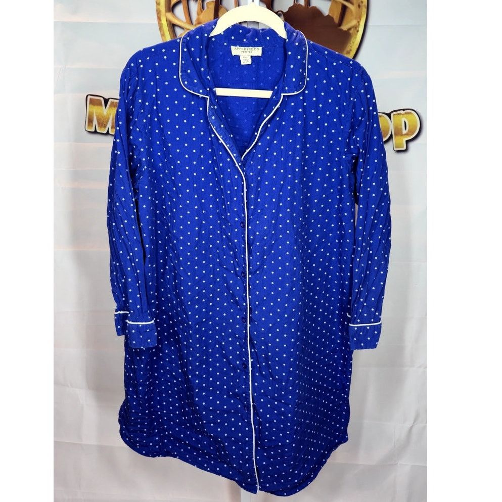 Other Appleseed’s Polka Dot Blue Sleep Shirt PXL Size XL / US 12-14 / IT 48-50 - 1 Thumbnail