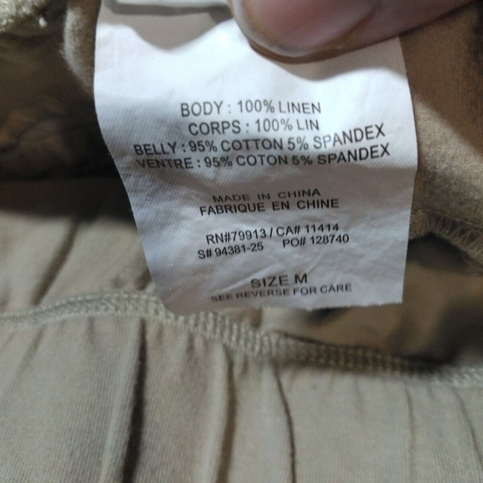 Other Motherhood Maternity Women's Tan Pants Size Medium Linen Size 28" / US 6 / IT 42 - 8 Thumbnail