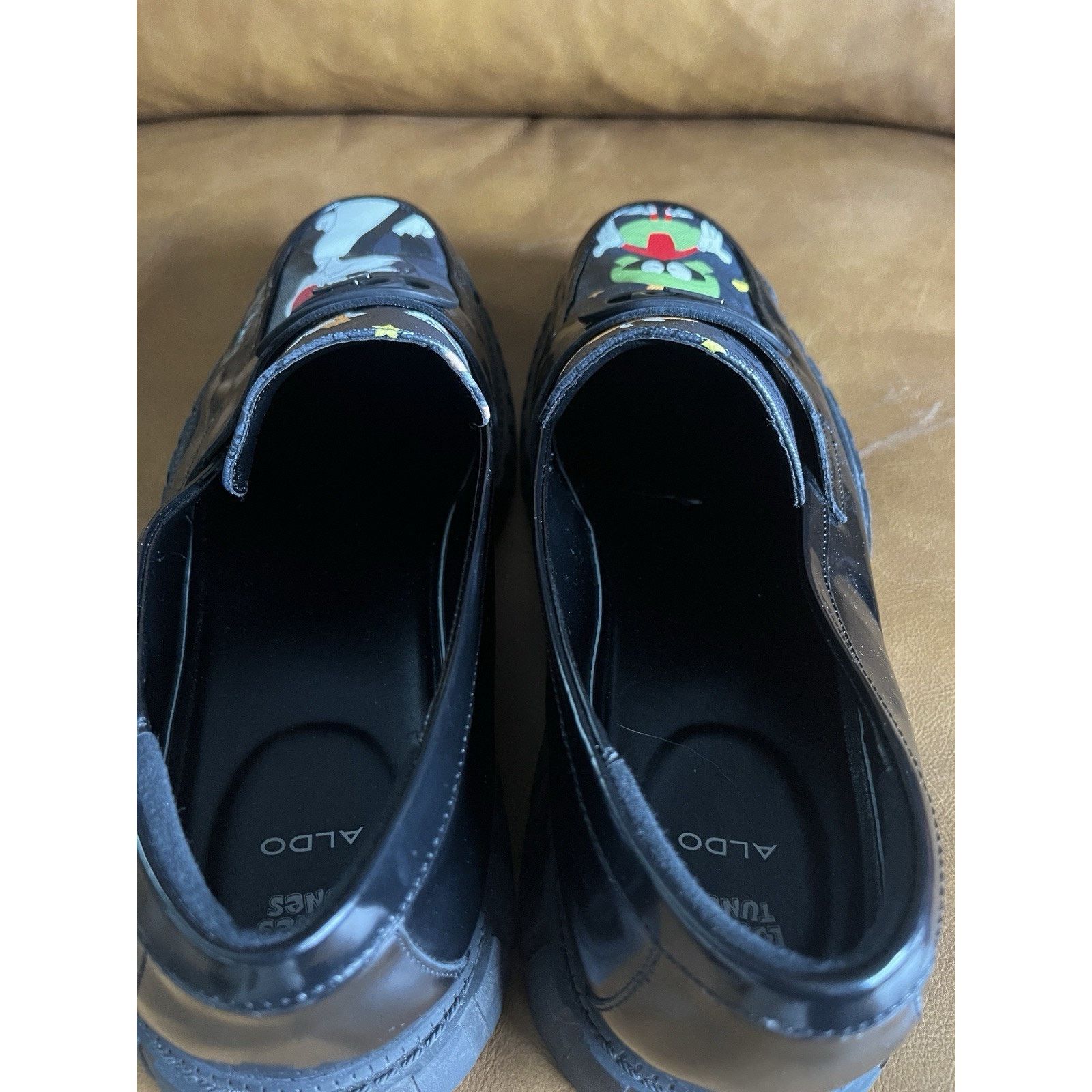 Aldo Looney Toons x Aldo Black Faux Leather Loafers Shoes Sz 13 Size US 13 / EU 46 - 7 Thumbnail