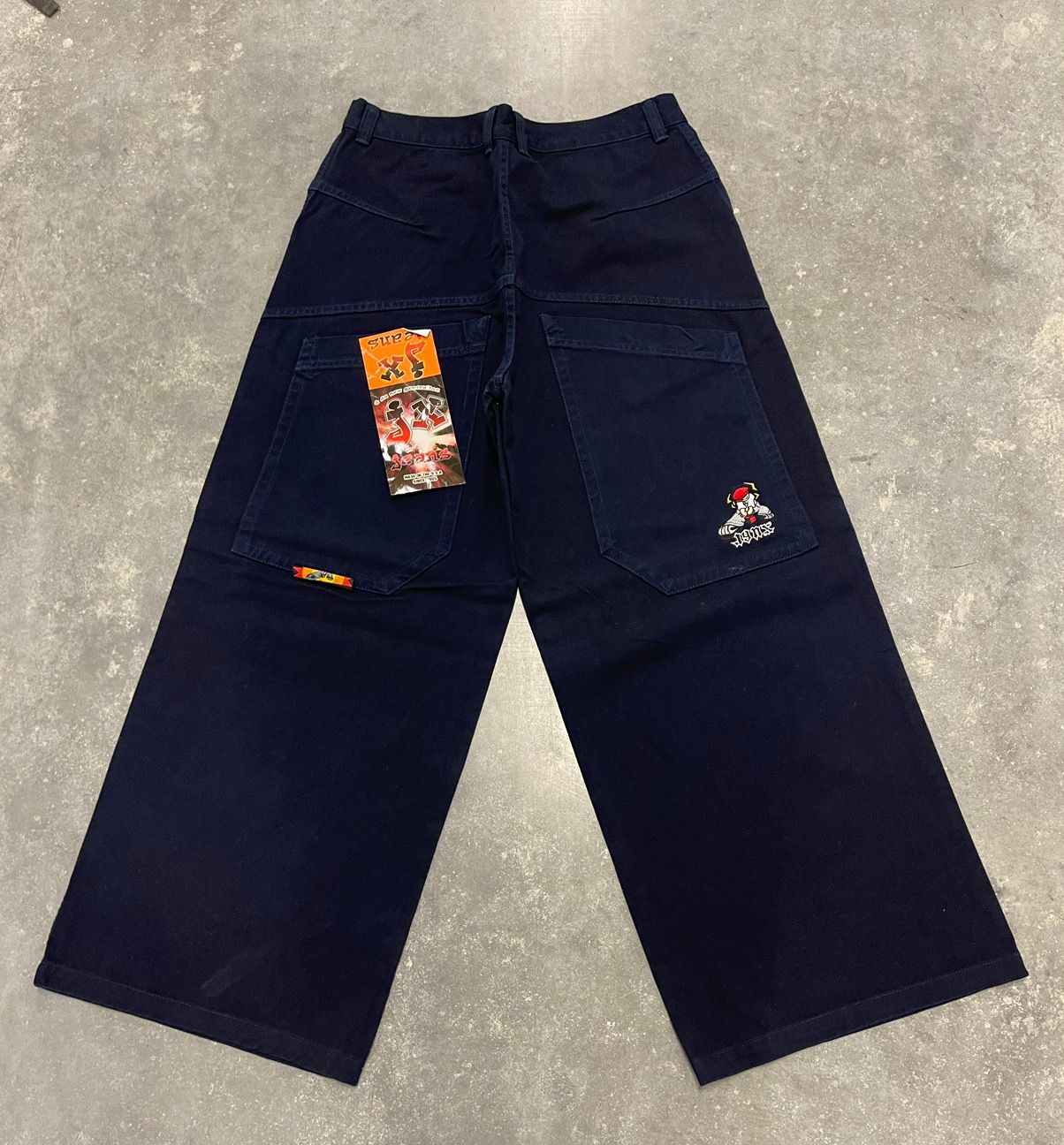 Pre-owned Jnco X Southpole Crazy Vintage Y2k Baggy Jeans Jnco Wide Leg Skater In Navy