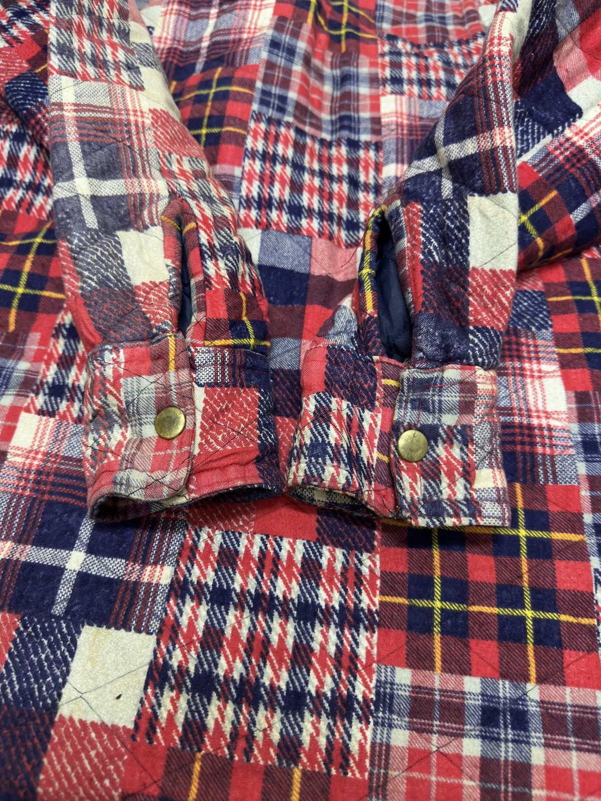 Vintage Vintage Patchwork Flannel Jacket Brass Button Up Size US M / EU 48-50 / 2 - 7 Thumbnail