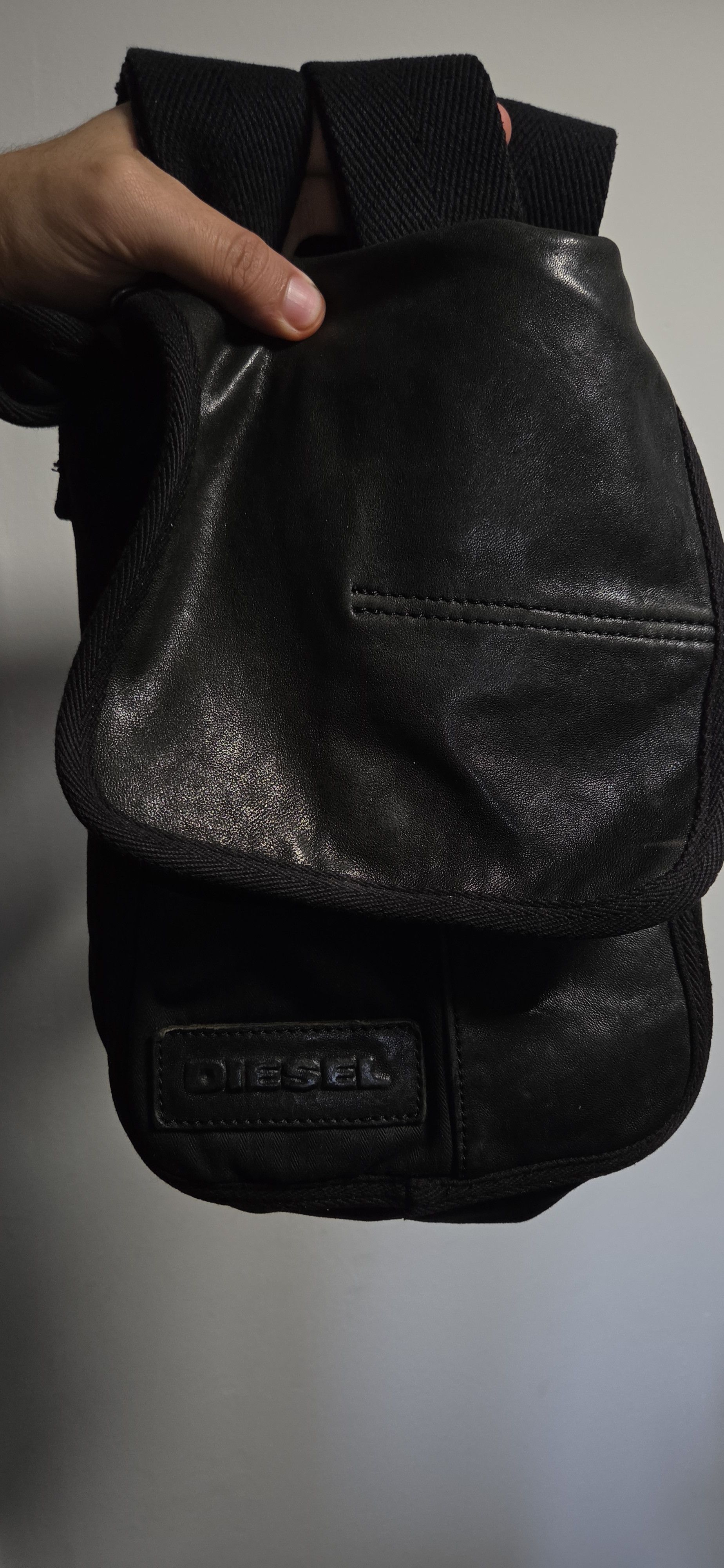 Diesel Black Leather Satchel Bag