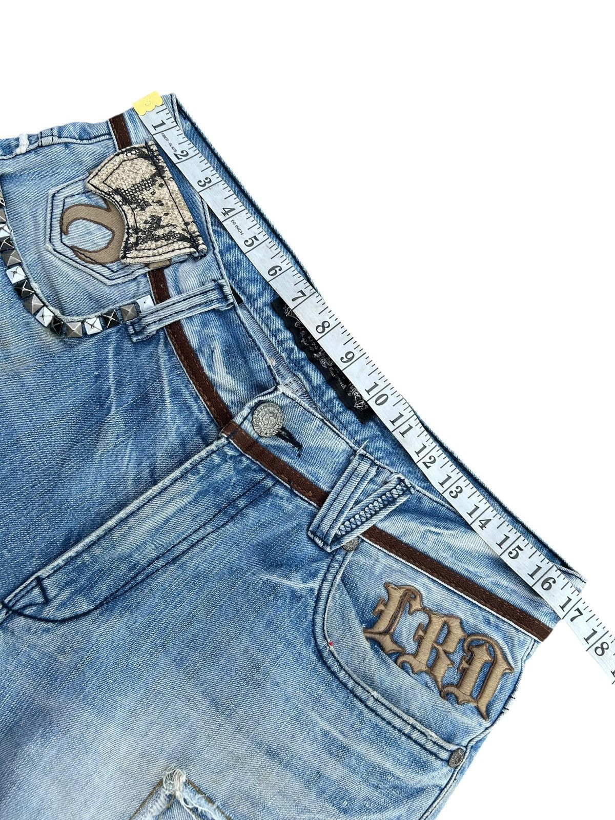 Kapital Red Pepper Japan Studded Snake Skin pocket Distressed Denim Size US 34 / EU 50 - 20 Thumbnail